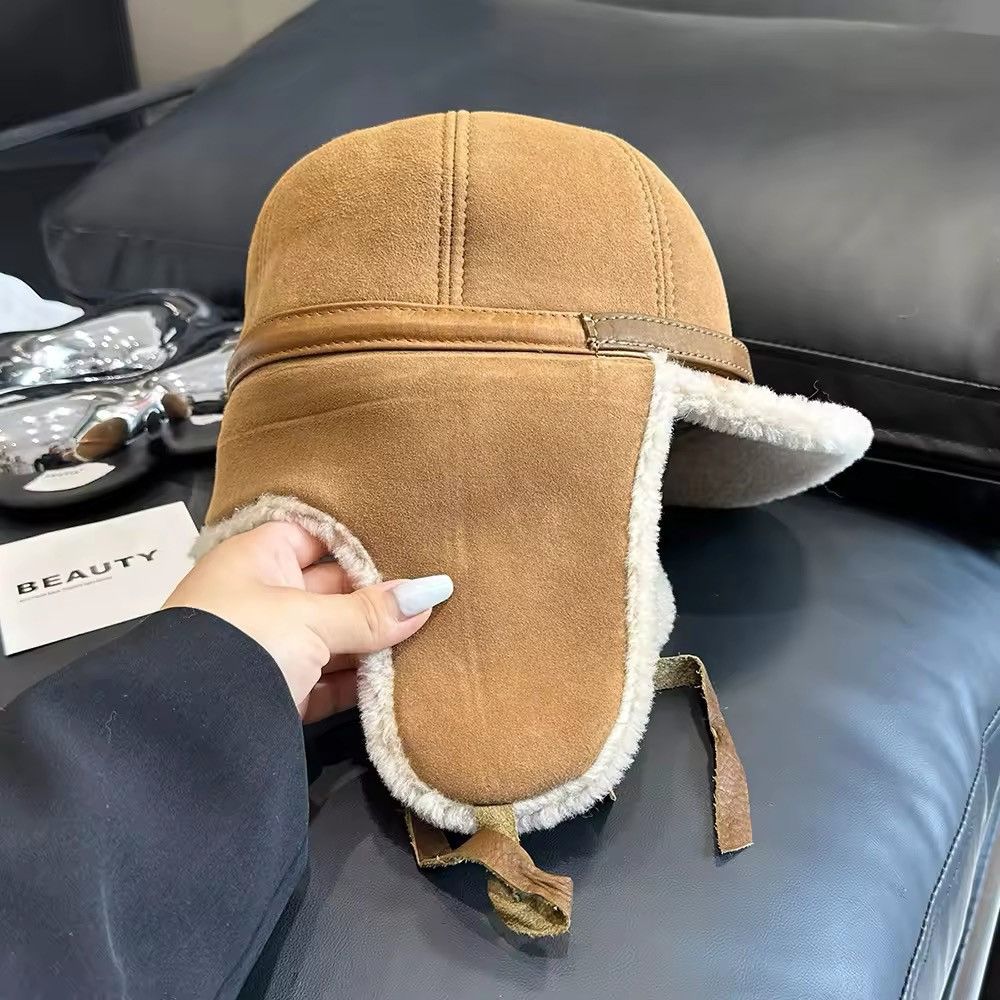 Japanese Brand Lamb Faux Fur Earflaps Bomber Hats Size ONE SIZE - 5 Thumbnail