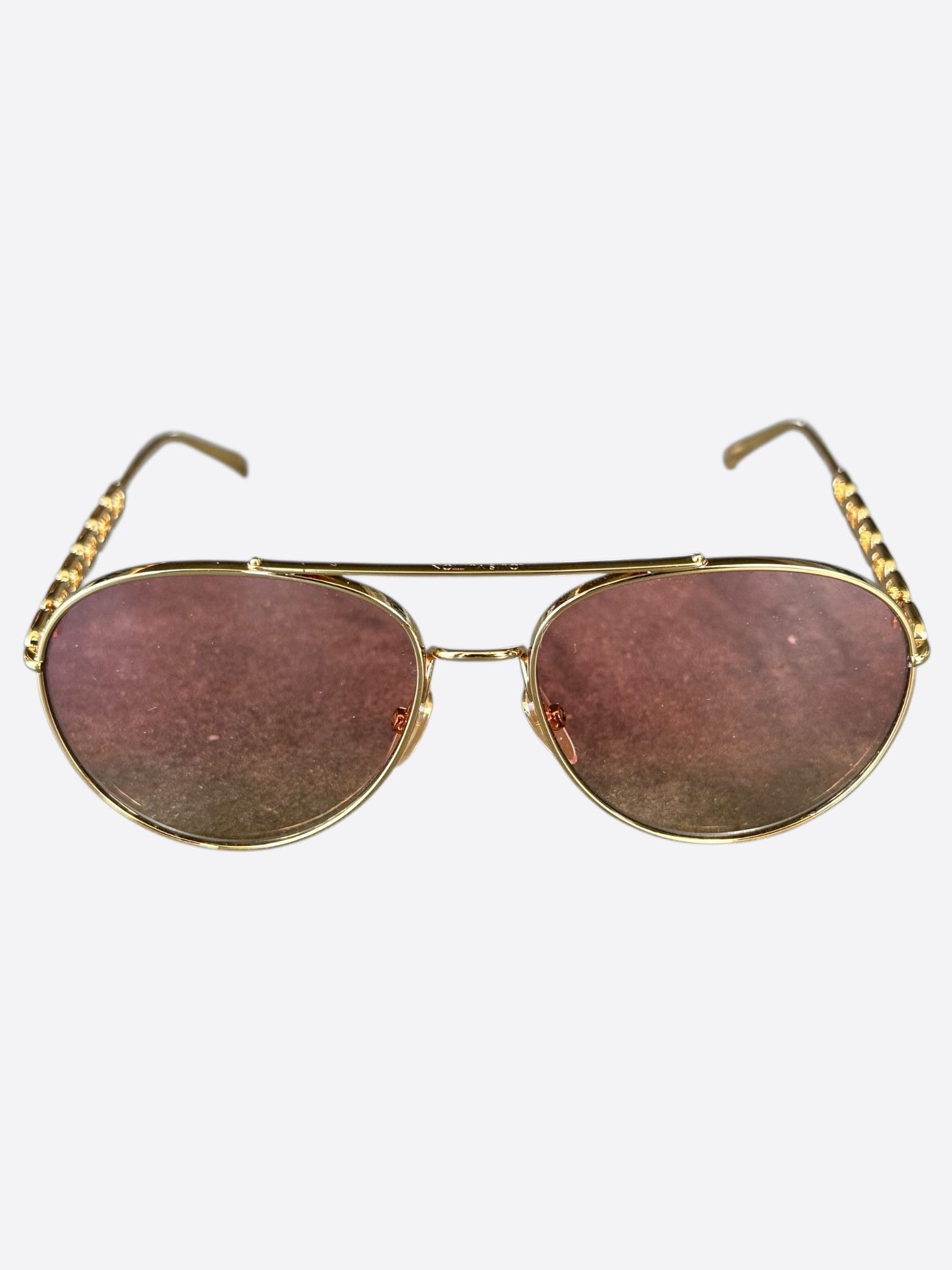 Louis Vuitton Louis Vuitton Gold Chain Pilot Sunglasses  display picture 3