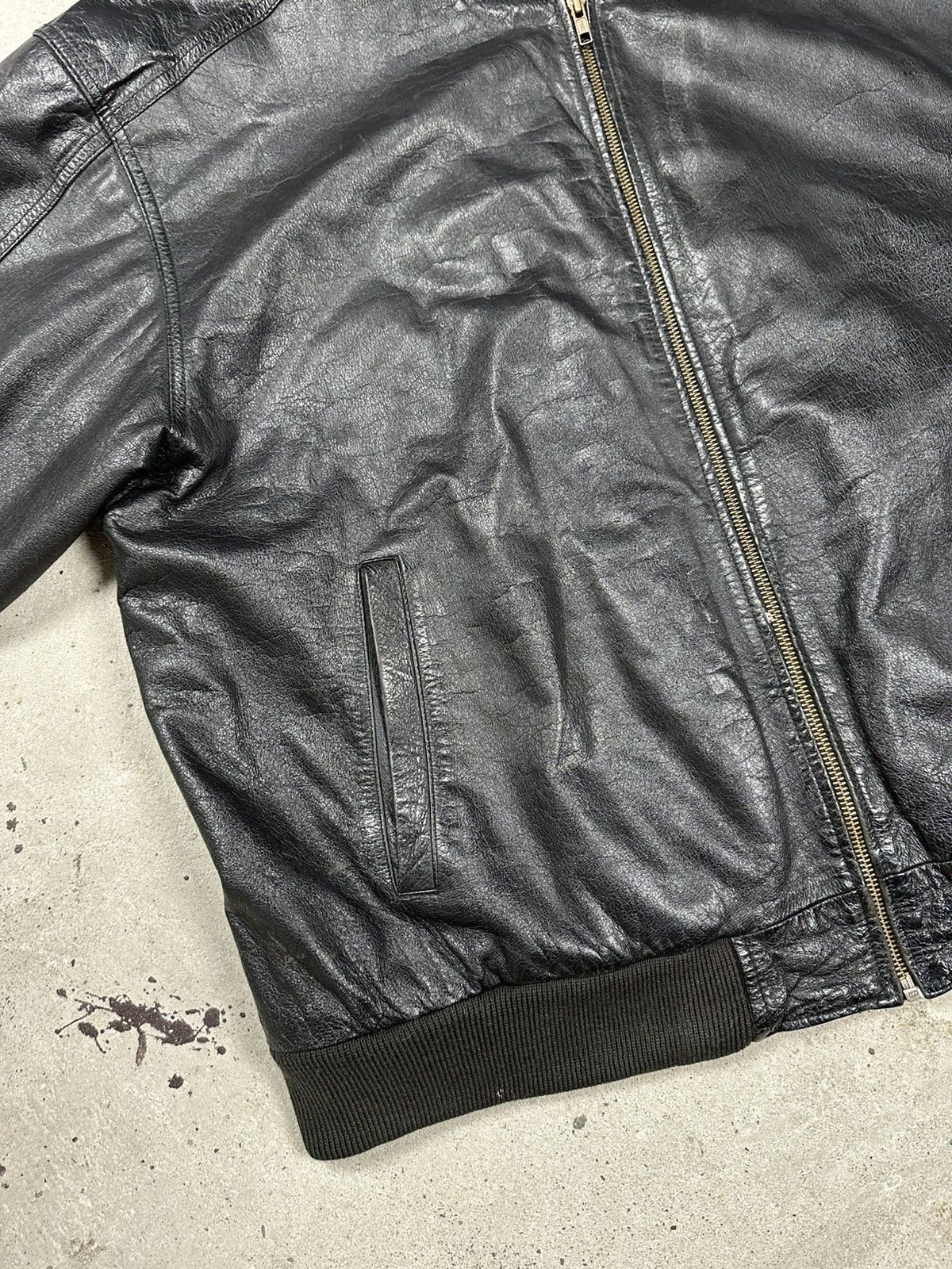 Genuine Leather × Vintage Vintage Y2K MA1 Leather Military Bomber Jacket Flyers Size US XL / EU 56 / 4 - 5 Thumbnail