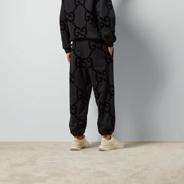 Gucci o1la5ras0626 GG Flocked Print Cotton Sweatpants & Joggers Size US 28 / EU 44 - 3 Thumbnail