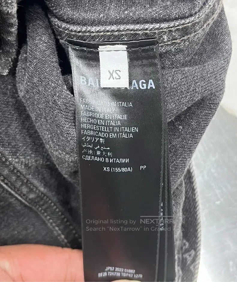 Balenciaga Balenciaga Black Script Full Print Logo Denim Jacket Size US XS / EU 42 / 0 - 4 Thumbnail
