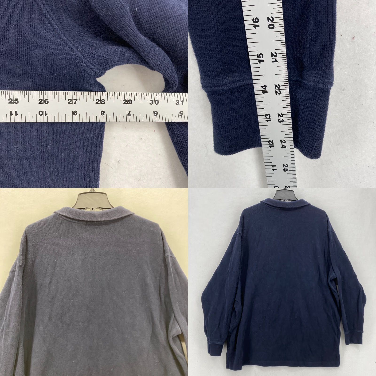 Polo Ralph Lauren Polo Ralph Lauren Navy Pullover Sweater 2XB Big Long Sleeve Quarter Zip Preppy Men Sweater Size US XXL / EU 58 / 5 - 8 Thumbnail