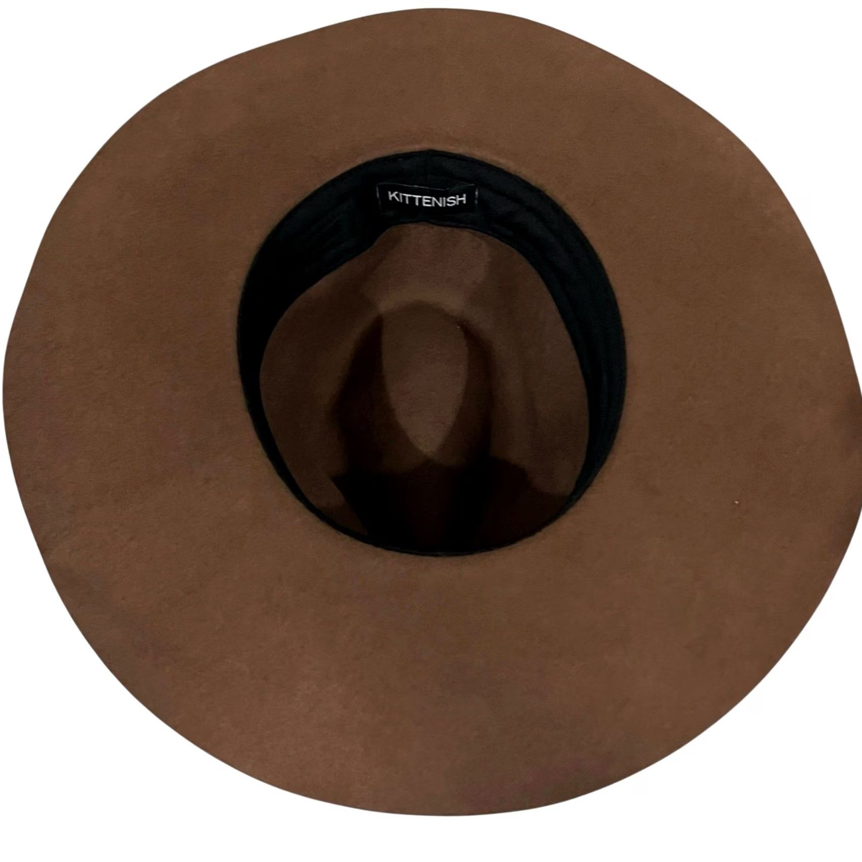 Vintage Kittenish Josie Wool Wide Brim Hat Brown Fedora Women One Size Brown Wool Solid 22" circumference Womens Size ONE SIZE - 7 Thumbnail
