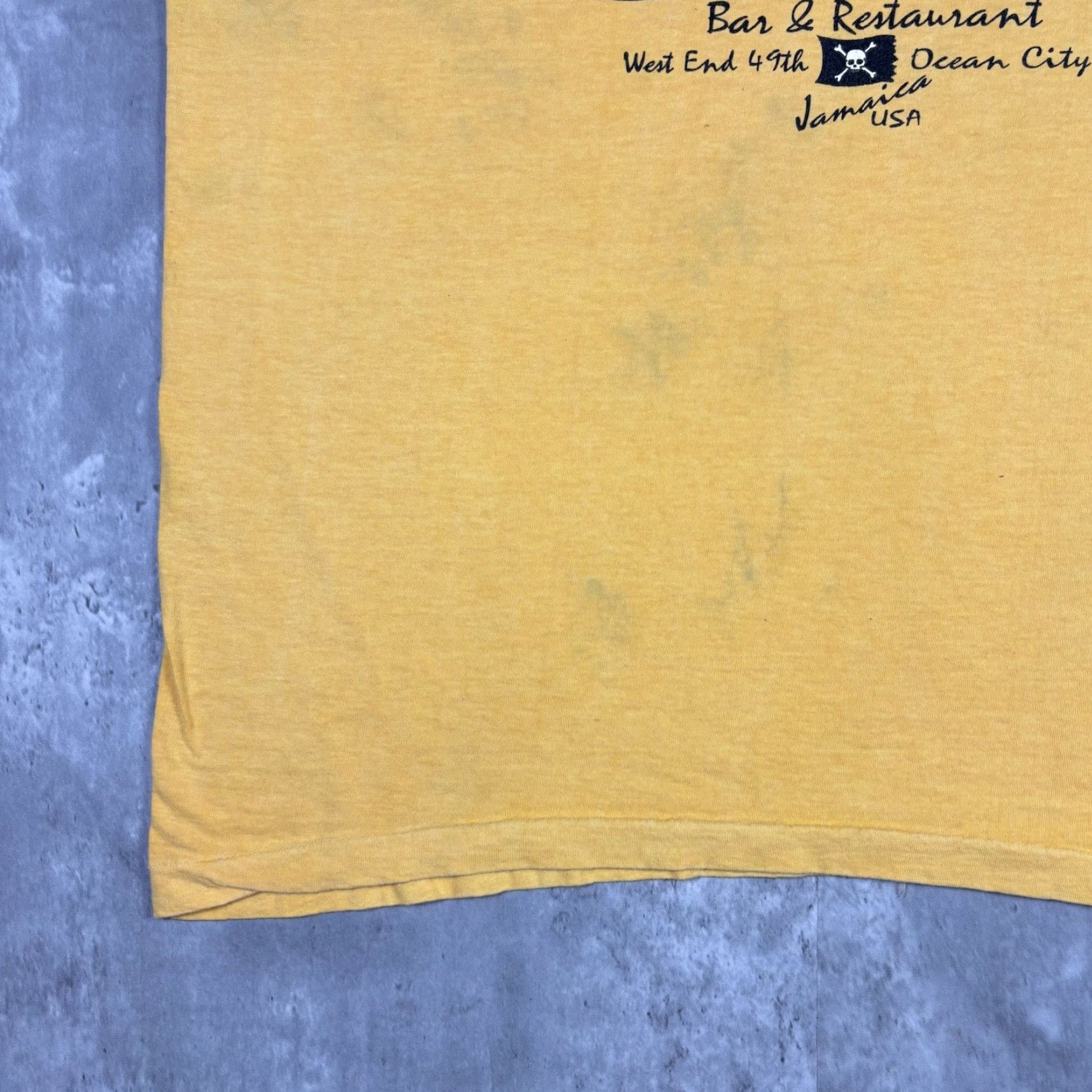 Anvil VINTAGE Seacrets Bar Promo T Shirt Yellow Dyed Single Stitch Adult XL 1990s Art Crew Neck Short Sleeve Cotton Anvil Men Size US XL / EU 56 / 4 - 7 Thumbnail