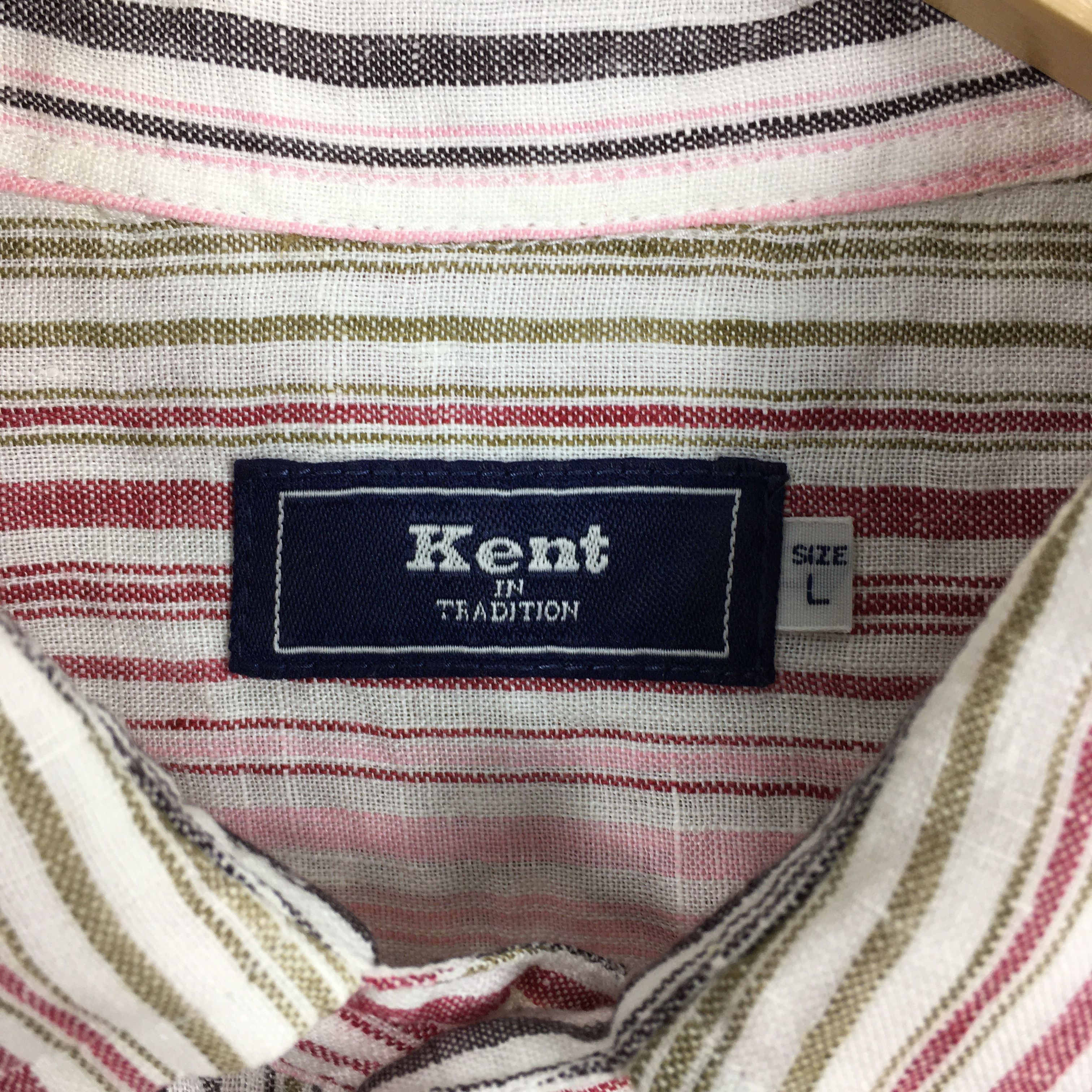 Vintage Vintage Kent Vertical Striped Flannel Linen Shirt Large Size US L / EU 52-54 / 3 - 5 Thumbnail