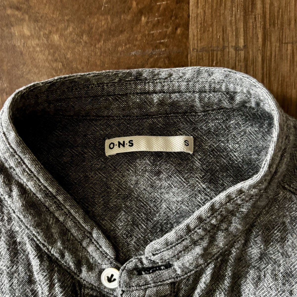 ONS ONS Linen Short-Sleeve Shirt Mandarin Collar Pullover Henley Size US S / EU 44-46 / 1 - 2 Thumbnail