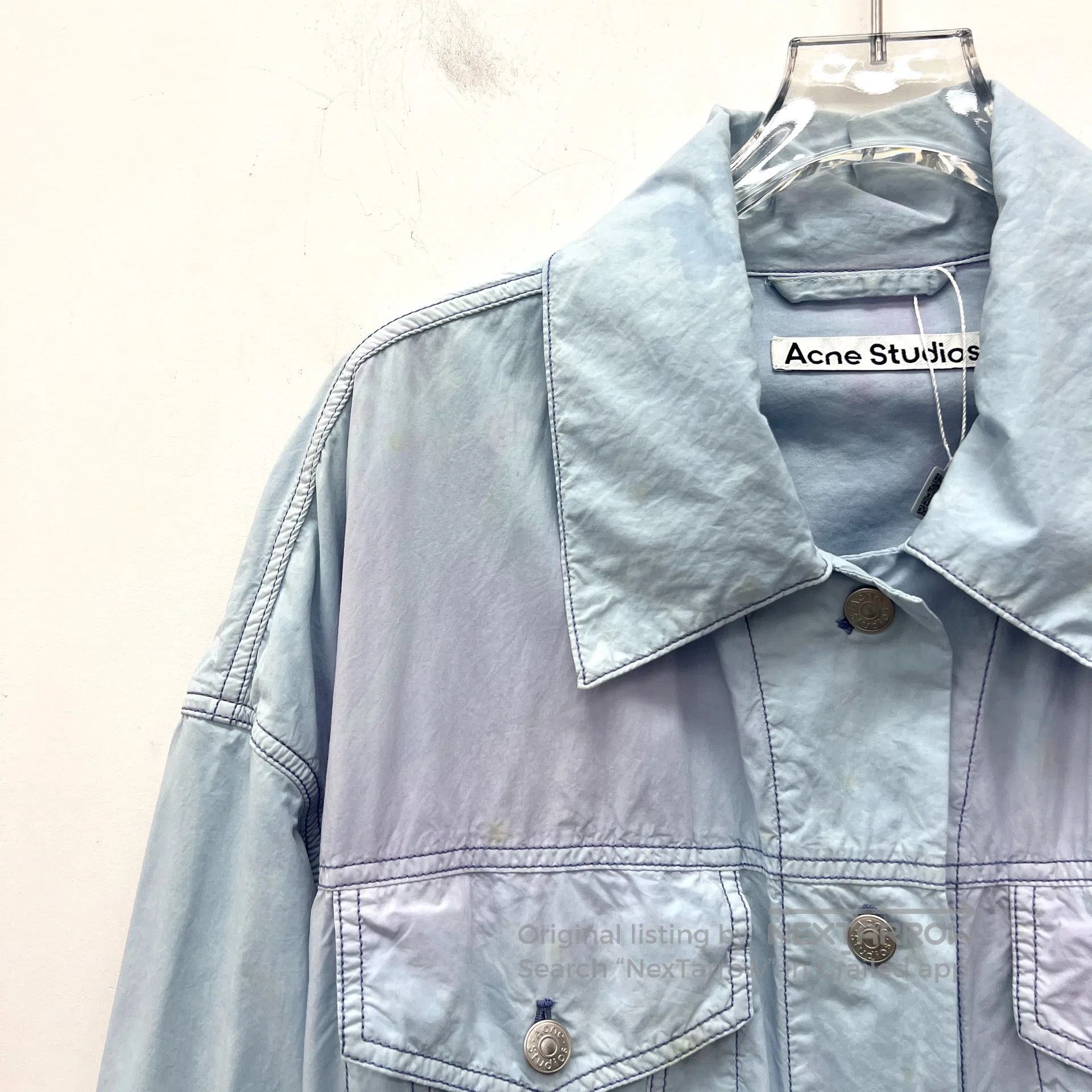 Acne Studios Acne Studios Blue and Pink Cotton Collar Single Breasted L Size XXS / US 00 / IT 34 - 2 Thumbnail