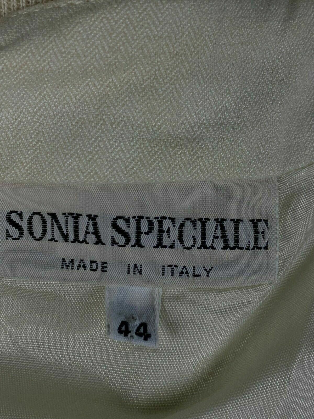 Designer Ladies Sonia Speciale White V-Neck Button Up Dress Size 44 Size M / US 6-8 / IT 42-44 - 9 Thumbnail
