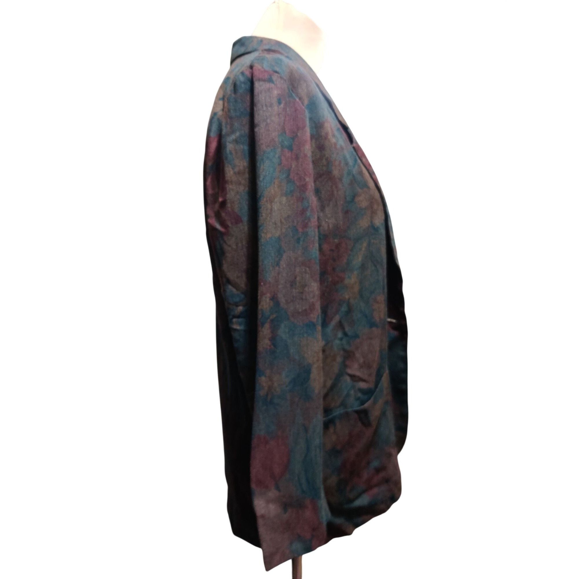Vintage Tofy Size 8 Vintage Floral Oversized Blazer Jacket Grunge Co Size M / US 6-8 / IT 42-44 - 3 Thumbnail