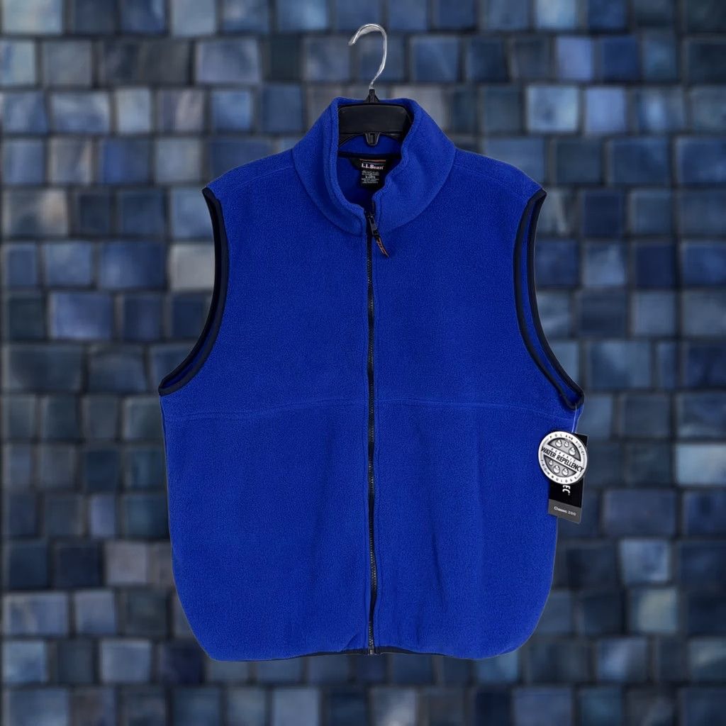 Vintage VINTAGE L.L. Bean Vest Mens Large Tall LT Blue Polartec Fleece Windbreaker Full Zip Vest Size US L / EU 52-54 / 3 - 1 Thumbnail