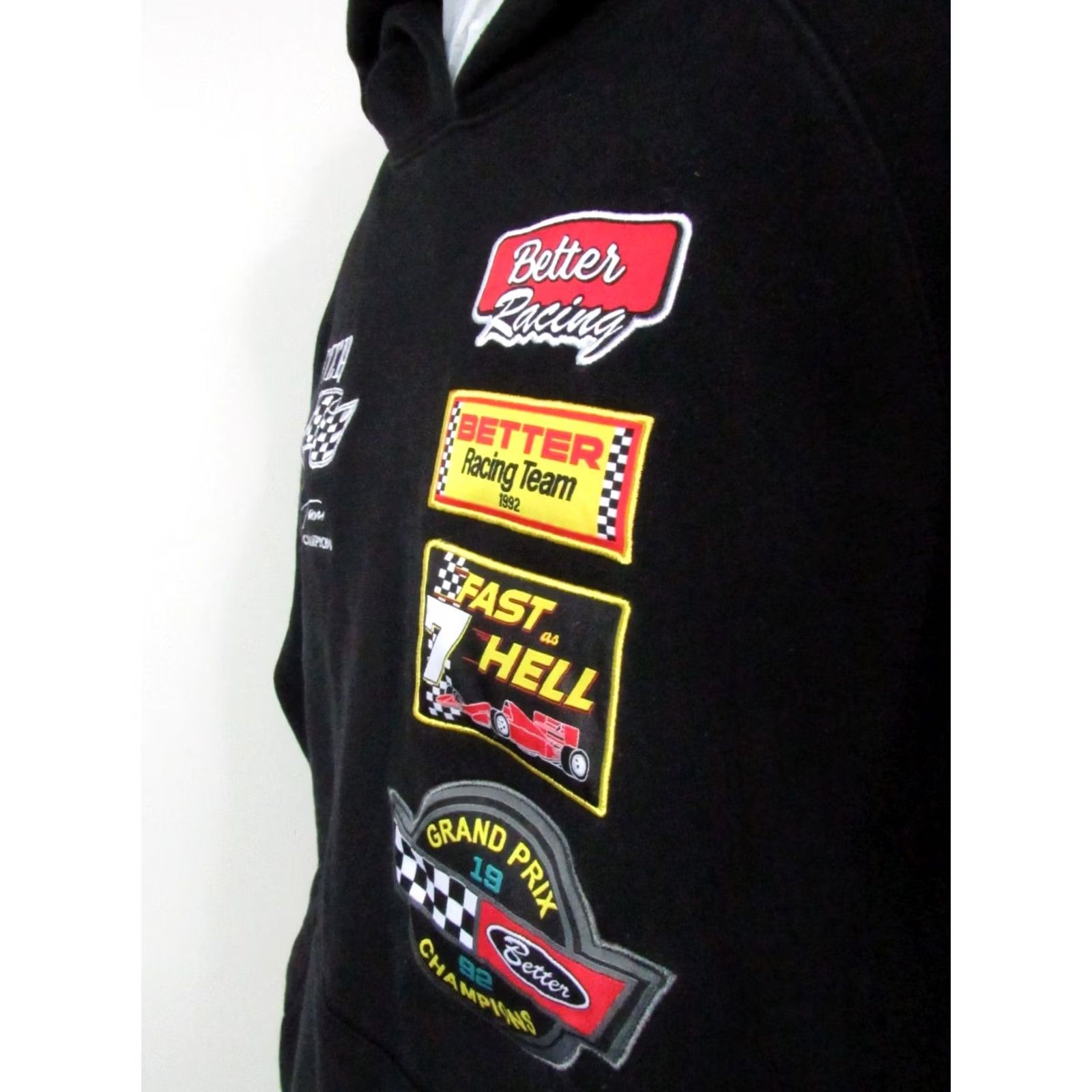 Vintage Get Better Today Hoodie Mens M Black pullover sweatshirt racing embroidered logo front back vintage 1992 champions Size US M / EU 48-50 / 2 - 4 Thumbnail