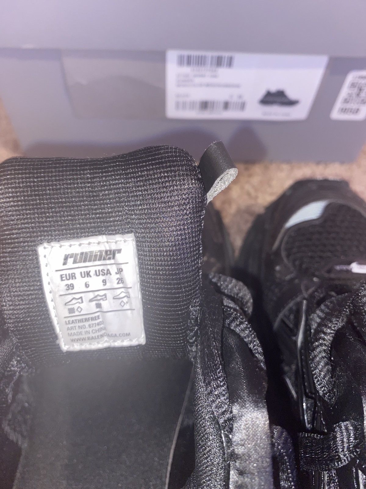 Balenciaga Balenciaga Wmns Runner Sneaker ‘Black’ Size US 9 / IT 39 - 7 Thumbnail