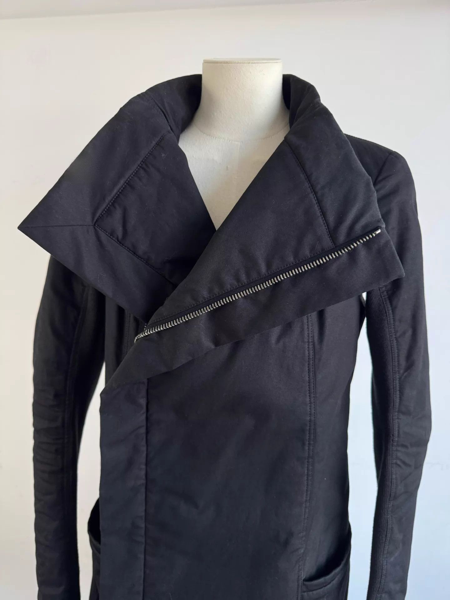Rick Owens Rick Owens 16FW ro biker long black cotton jacket IT38 Size XS / US 0-2 / IT 36-38 - 4 Thumbnail