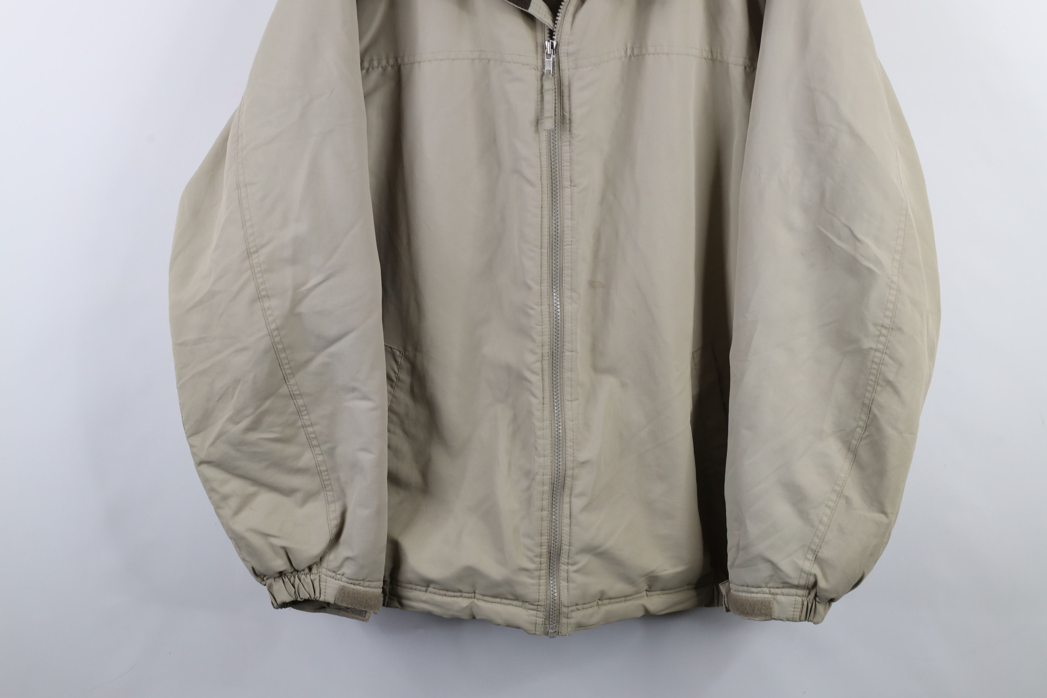 Vintage Vintage 90s Streetwear Blank Full Zip Bomber Jacket Beige Size US XXL / EU 58 / 5 - 3 Thumbnail
