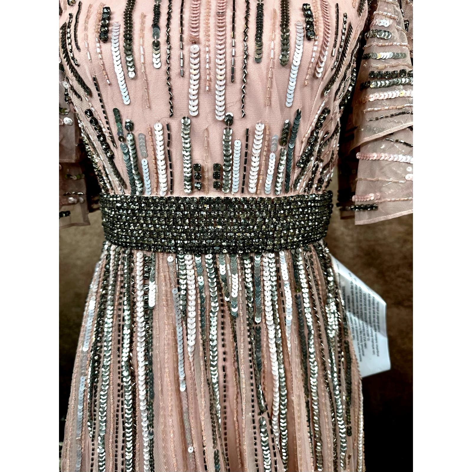 Other Mac Duggal Embellished Layered Sleeve Gown Vintage Rose 4 Size S / US 4 / IT 40 - 8 Thumbnail