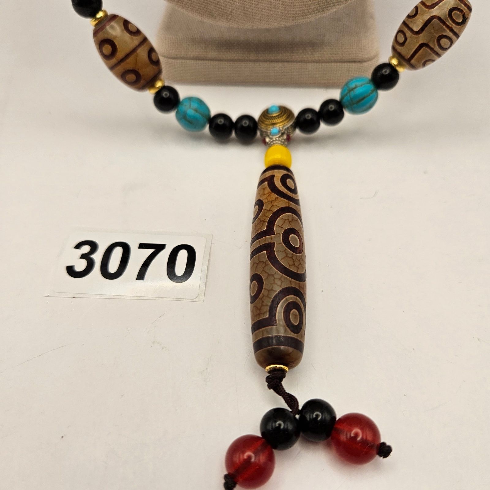 Other TIBETAN DZI BEAD NECKLACE BRACELET NECKLACE BLACK ONYX TURQ. Size ONE SIZE - 2 Thumbnail