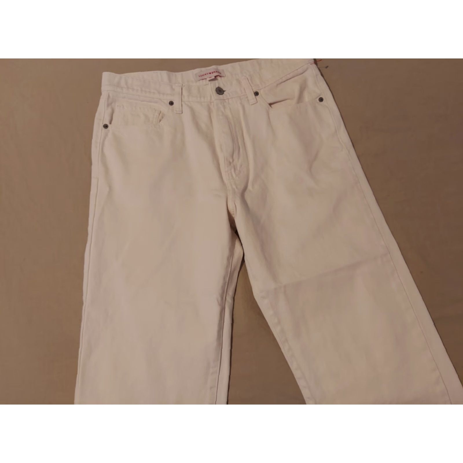 Lucky Brand VINTAGE Lucky Brand Jeans Womens 10 30 White Cropped 90s High Rise Denim Pant Baroque Womens Size 32" / US 10 / IT 46 - 3 Thumbnail