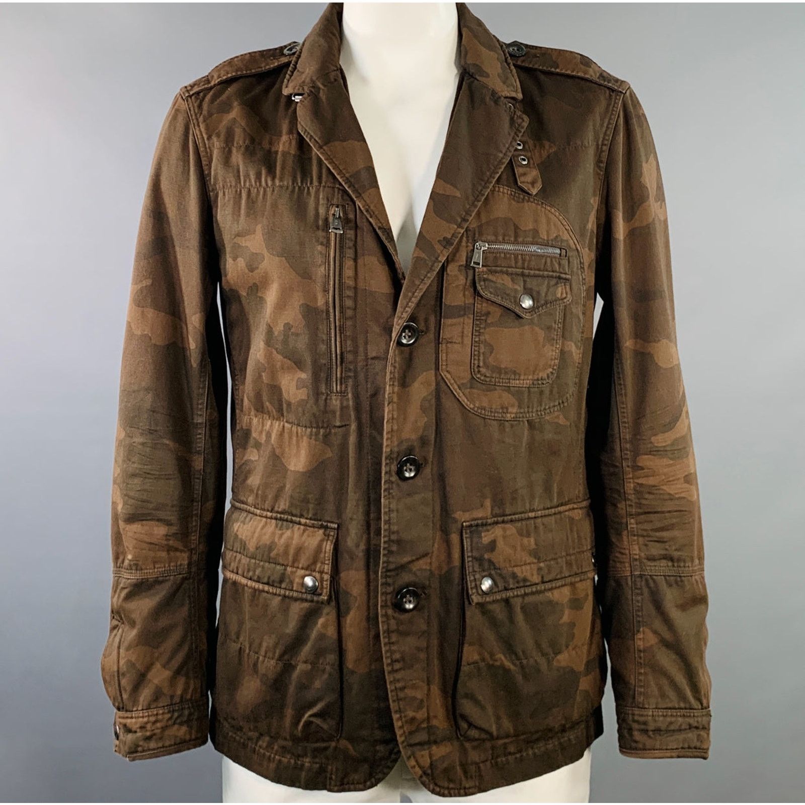 Ralph Lauren RALPH LAUREN BLACK LABEL Brown Black Cotton Utility Jacket Size US L / EU 52-54 / 3 - 1 Thumbnail