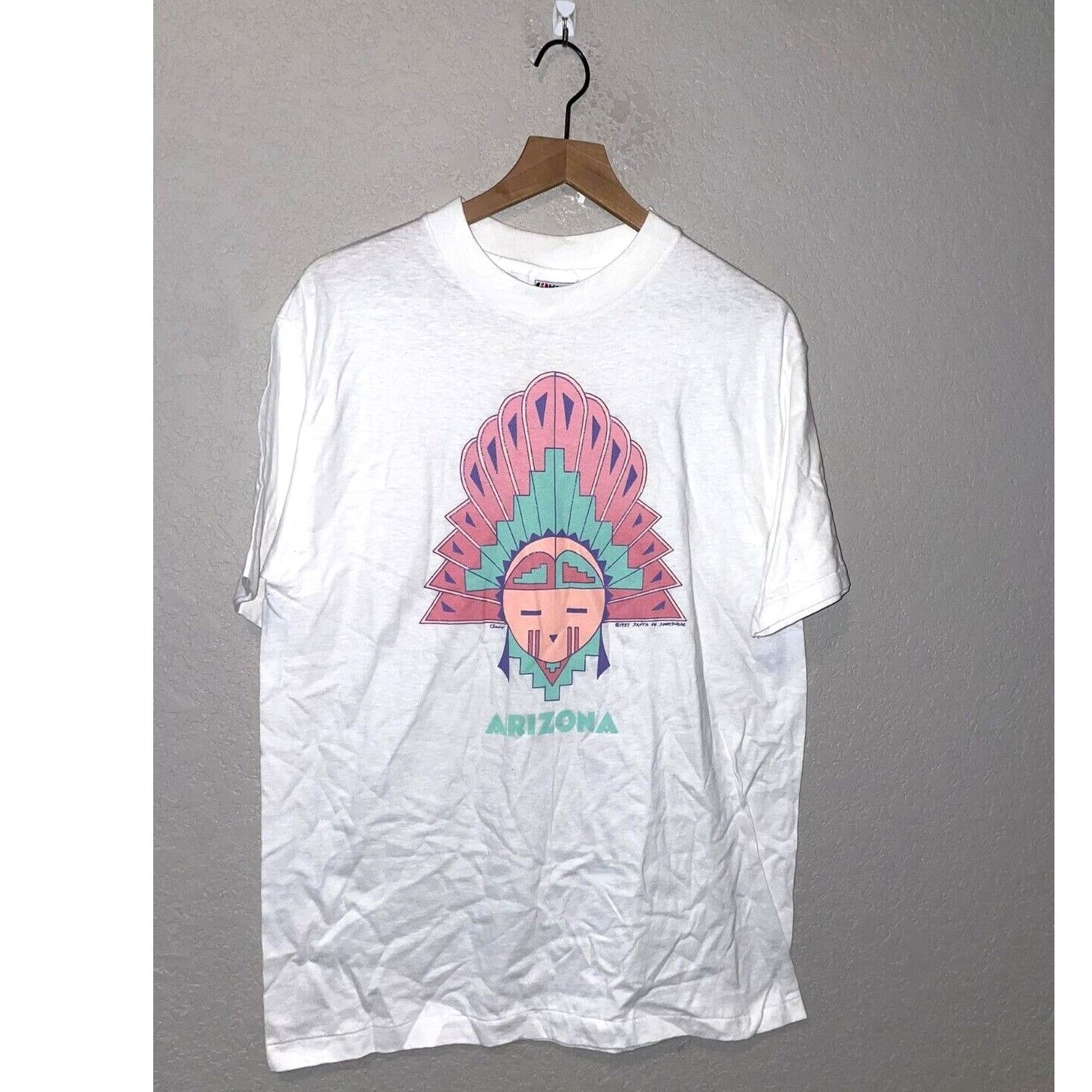 Hanes Vintage Arizona Shirt Native Western Graphic White L Tee Size US L / EU 52-54 / 3 - 1 Thumbnail
