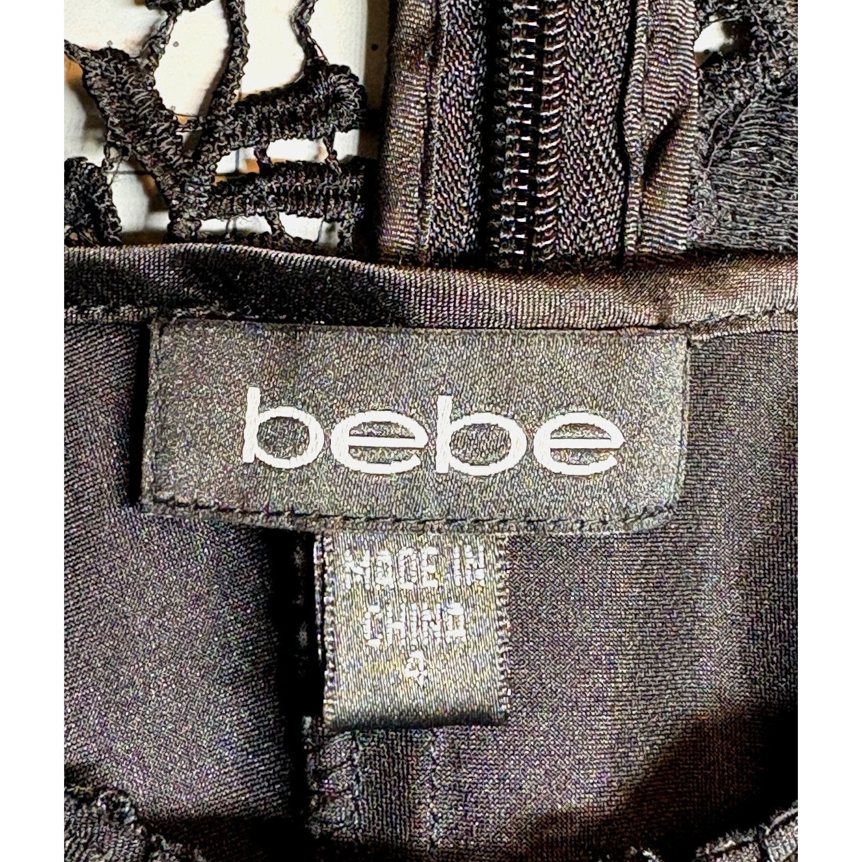 Bebe Bebe Women's Black Lace Mini Dress Size 4 Quiet Luxury, Dark Size S / US 4 / IT 40 - 3 Thumbnail