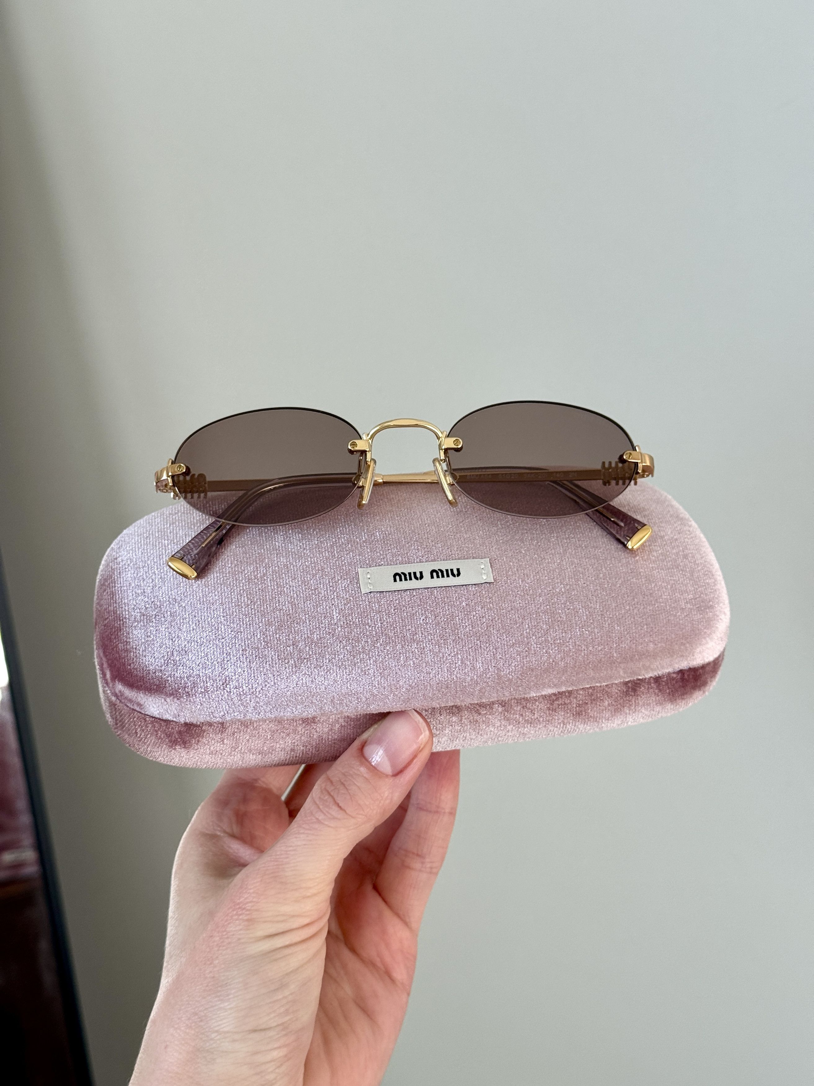 Miu Miu Miu Miu Women Sunglasses Oval MUA54S 5AK20I NEW AUTHENTIC Size ONE SIZE - 5 Thumbnail