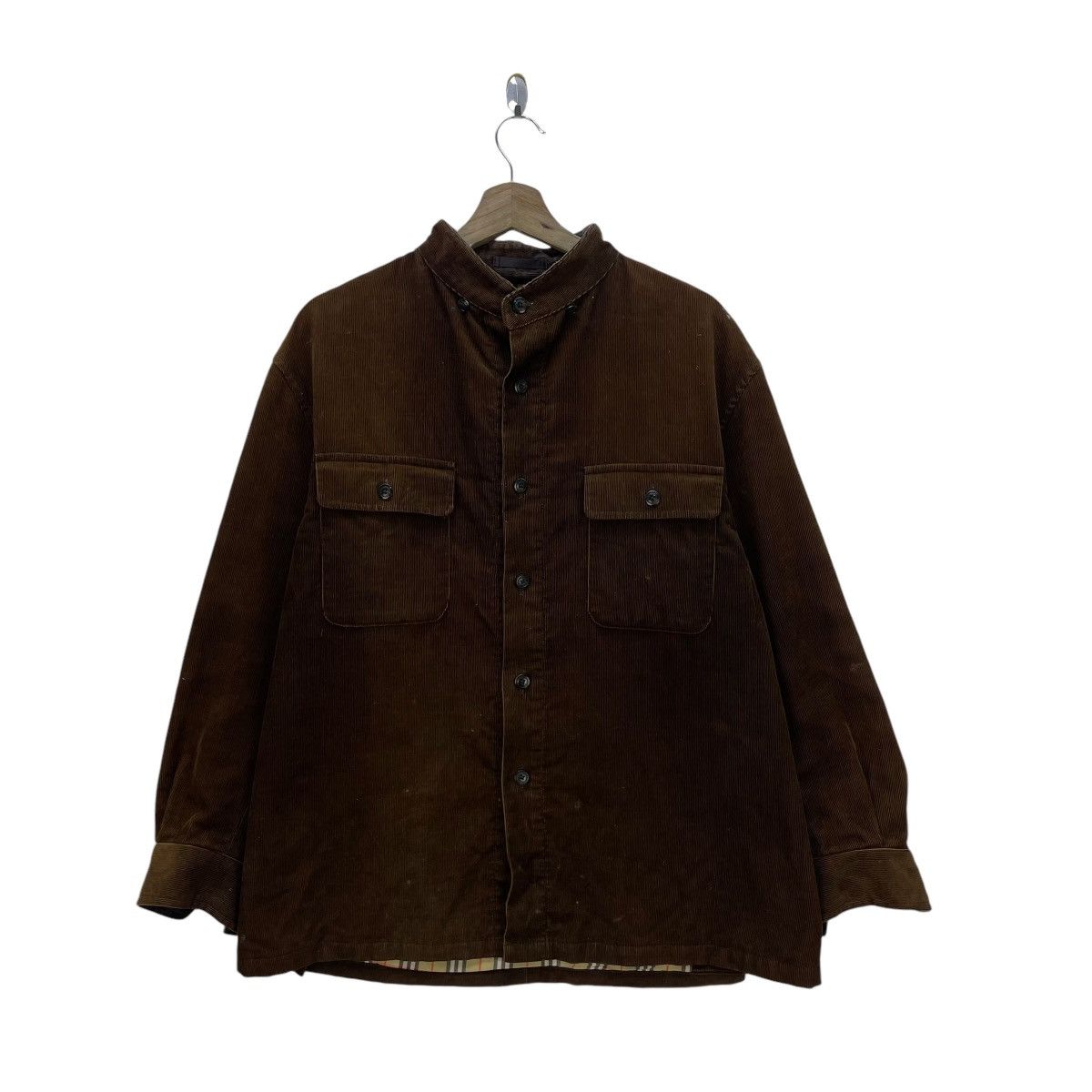Burberry 🔥Vintage Burberrys Velvet Corduroy Nova Check Shirt Jacket Size US M / EU 48-50 / 2 - 2 Thumbnail