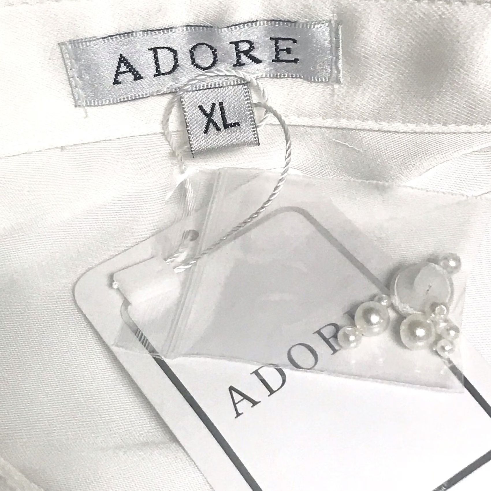 Vintage Adore White Pearl Collar Button-Up Long Sleeve Top Blouse XL Women Size XL / US 12-14 / IT 48-50 - 4 Thumbnail