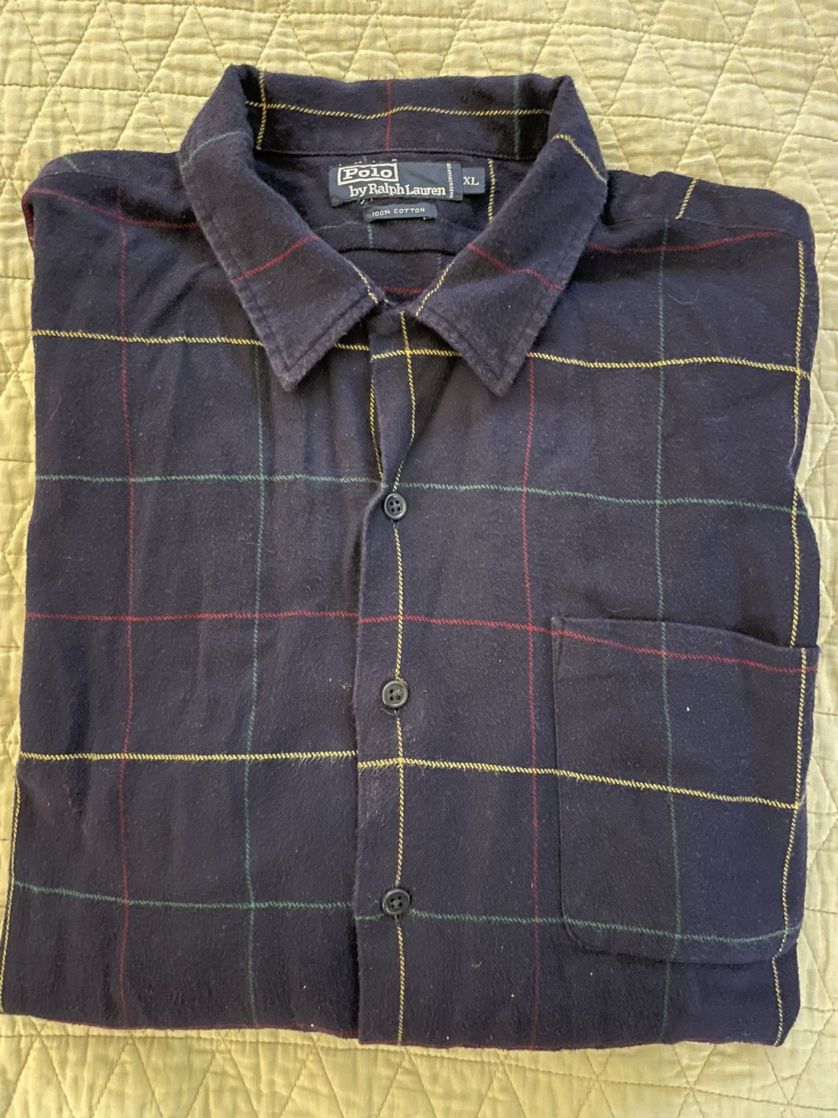 Polo Ralph Lauren × Vintage Windowpane Flannel Sport Shirt Size US XL / EU 56 / 4 - 1 Thumbnail