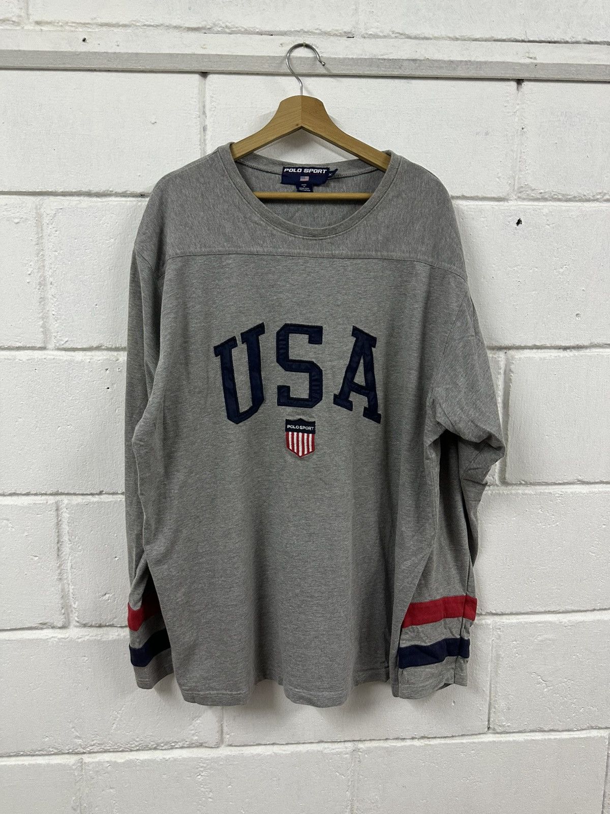 Polo Ralph Lauren Vintage Polo Ralph Lauren Polo Sport USA L/S Shirt Size US XL / EU 56 / 4 - 2 Thumbnail