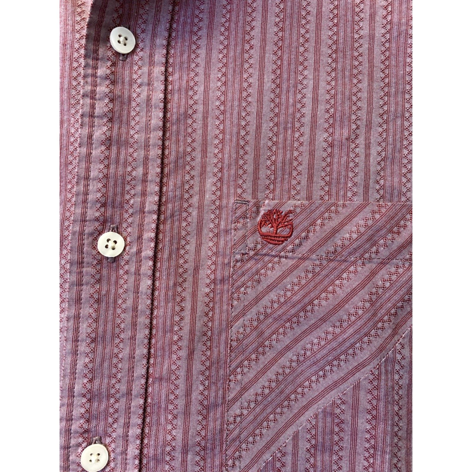 Timberland VINTAGE 90s Timberland Weather Gear Button-Up Shirt Short Sleeve L Red Slim Mens Size US L / EU 52-54 / 3 - 5 Thumbnail