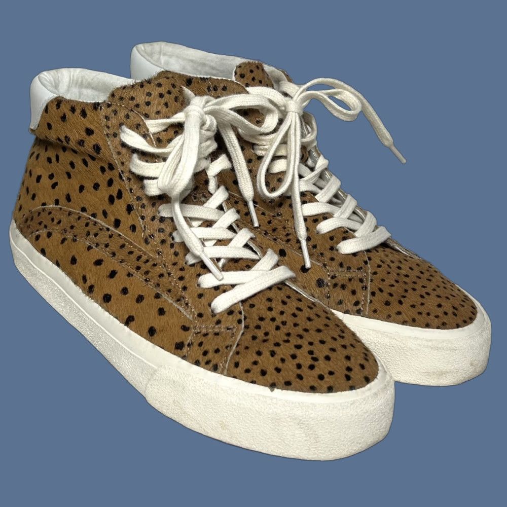 Madewell Madewell Sidewalk Spot Dot Genuine Calf Hair High Top Sneakers Shoes Womens 8 Brown Spotted Casual Sneaker Calf Hair Size M / US 6-8 / IT 42-44 - 1 Thumbnail