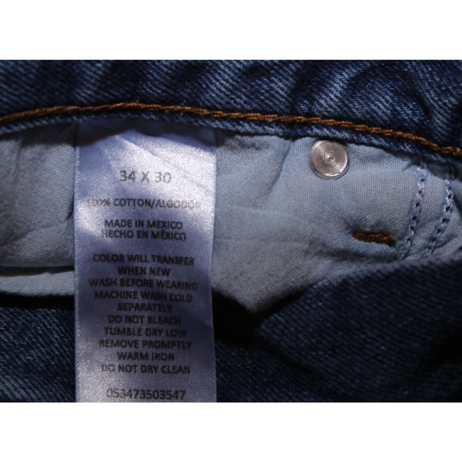 Vintage Member's Mark Men’s Regular Fit Distressed Straight Denim Jeans Size 34x30 Blue Size US 34 / EU 50 - 5 Thumbnail