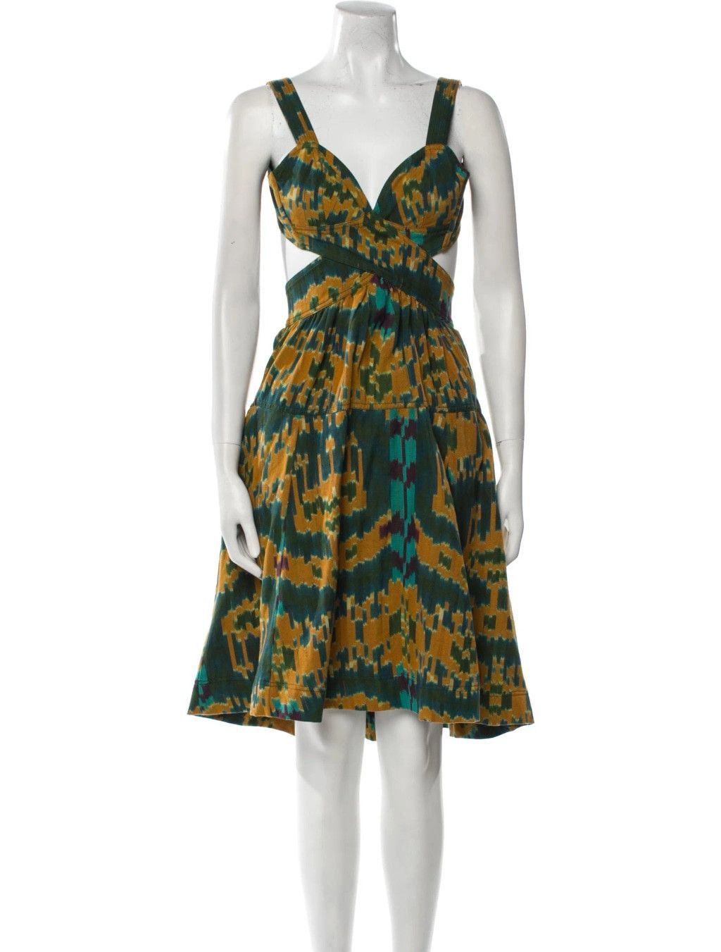Ulla Johnson Ulla Johnson Sarika Cutout Printed Cotton Midi Dress Size XL Size XS / US 0-2 / IT 36-38 - 1 Thumbnail