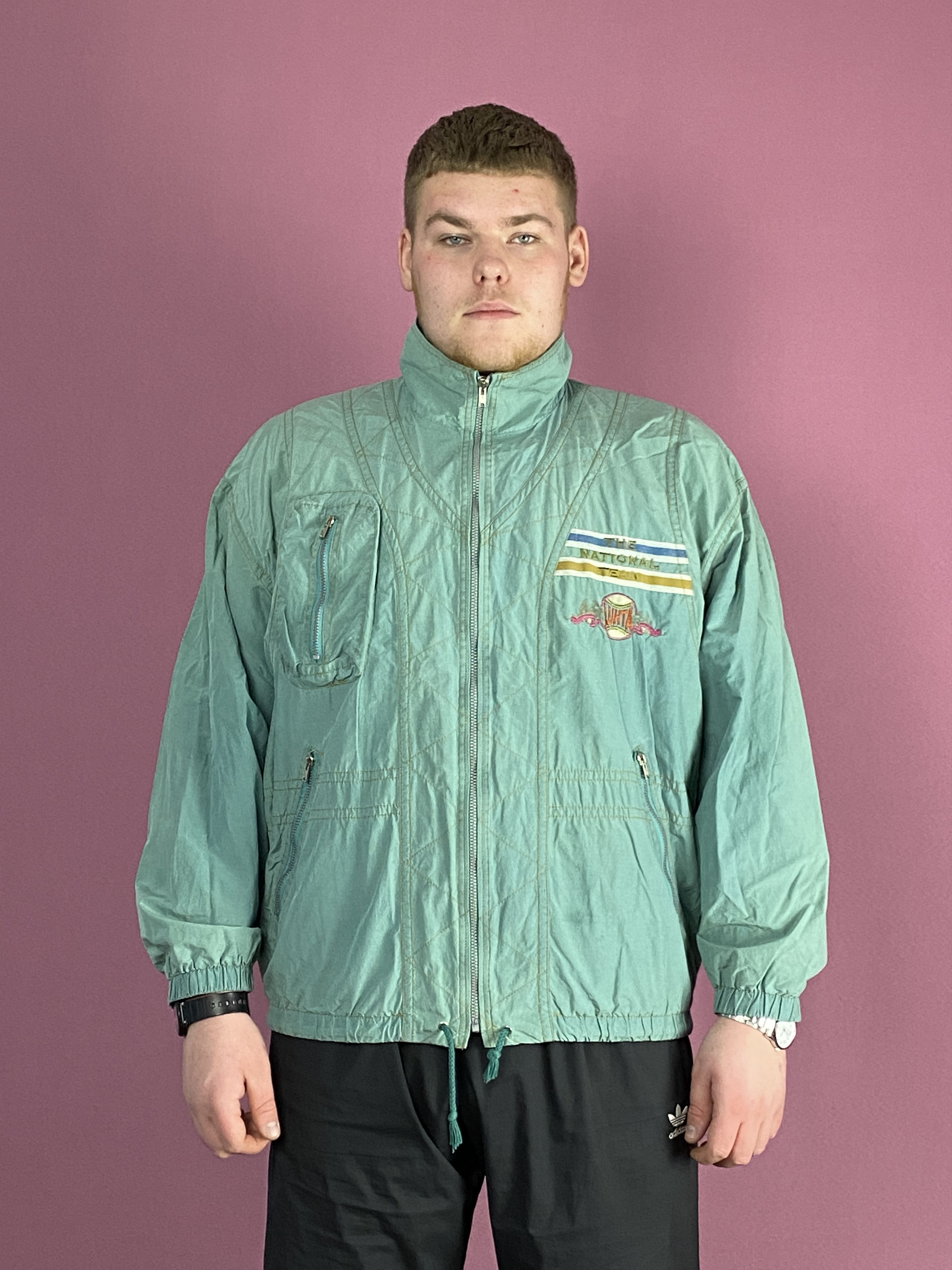 Vintage 90s Vintage Men's Windbreaker Jacket - Size 44 / XL Size US XL / EU 56 / 4 - 1 Thumbnail