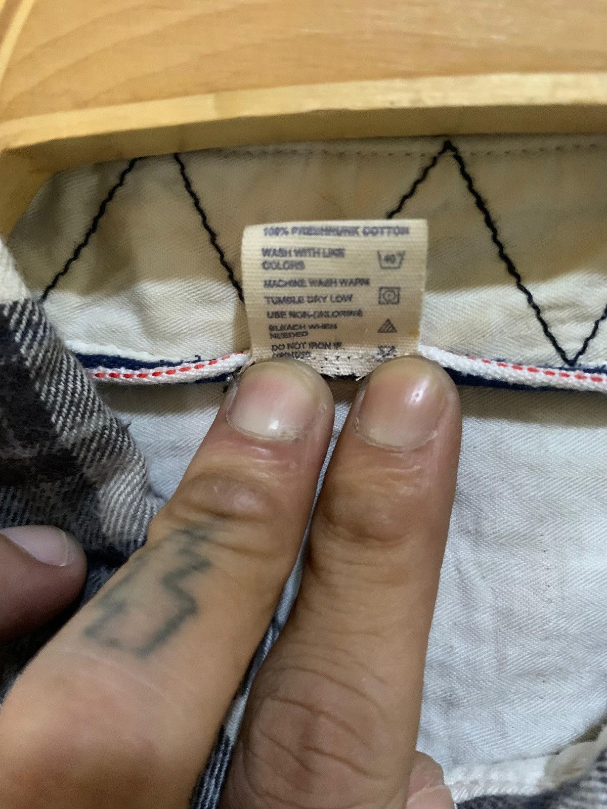the flat head embroidery chainstitch button up flannel shirt