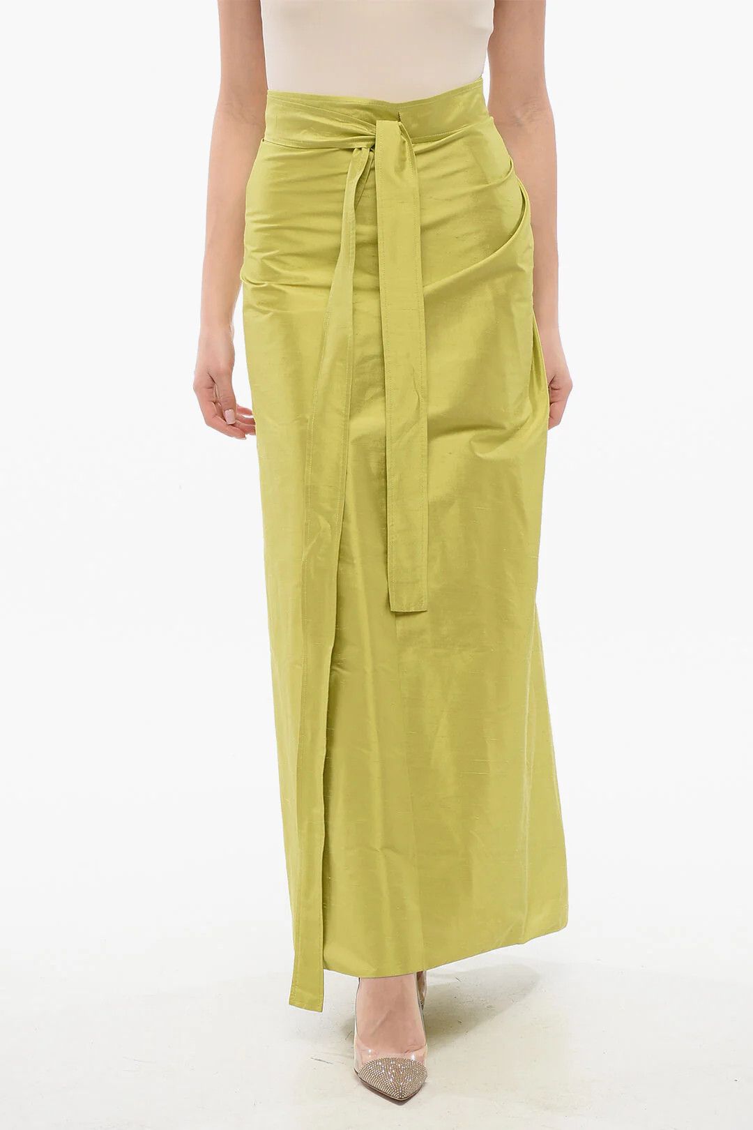 Dior o1mm0326 Silk Wrap Skirt in Green Size 27" / US 4 / IT 40 - 1 Thumbnail