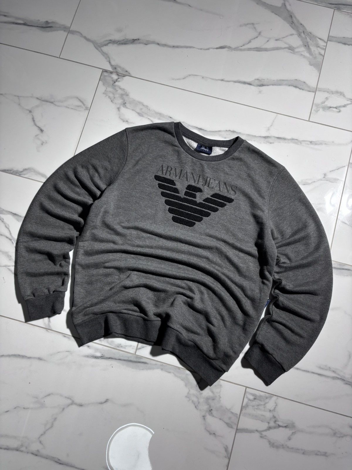 Armani Armani Sweatshirt Big Logo Embroidered Designer Luxury Y2K Size US XL / EU 56 / 4 - 2 Thumbnail