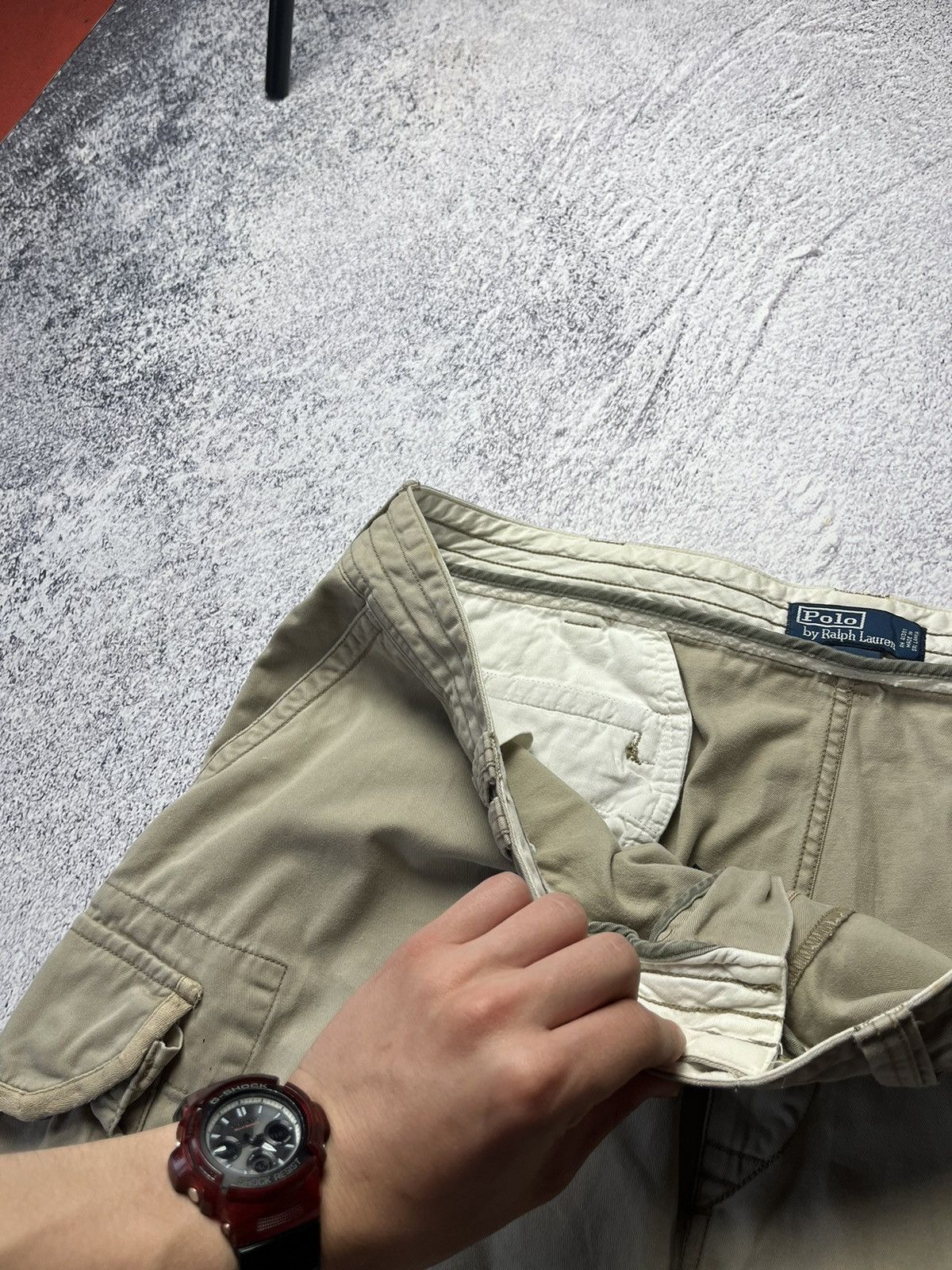 Polo Ralph Lauren Vintage Polo Ralph Lauren Distressed Cargo Shorts double kne Size US 42 / EU 58 - 10 Thumbnail