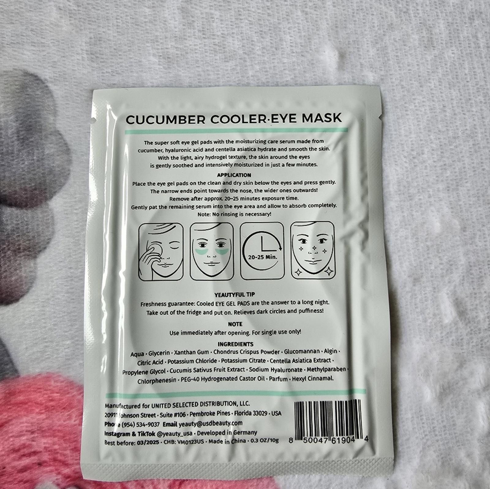 Designer Yeauty Cucumber Cooler Eye Pad Mask 1 set Size ONE SIZE - 3 Thumbnail
