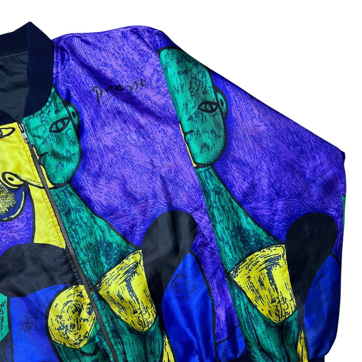 Other 1980s Picasso Abstract All Over Print Art Silk Satin Jacket Size XL / US 12-14 / IT 48-50 - 22 Thumbnail