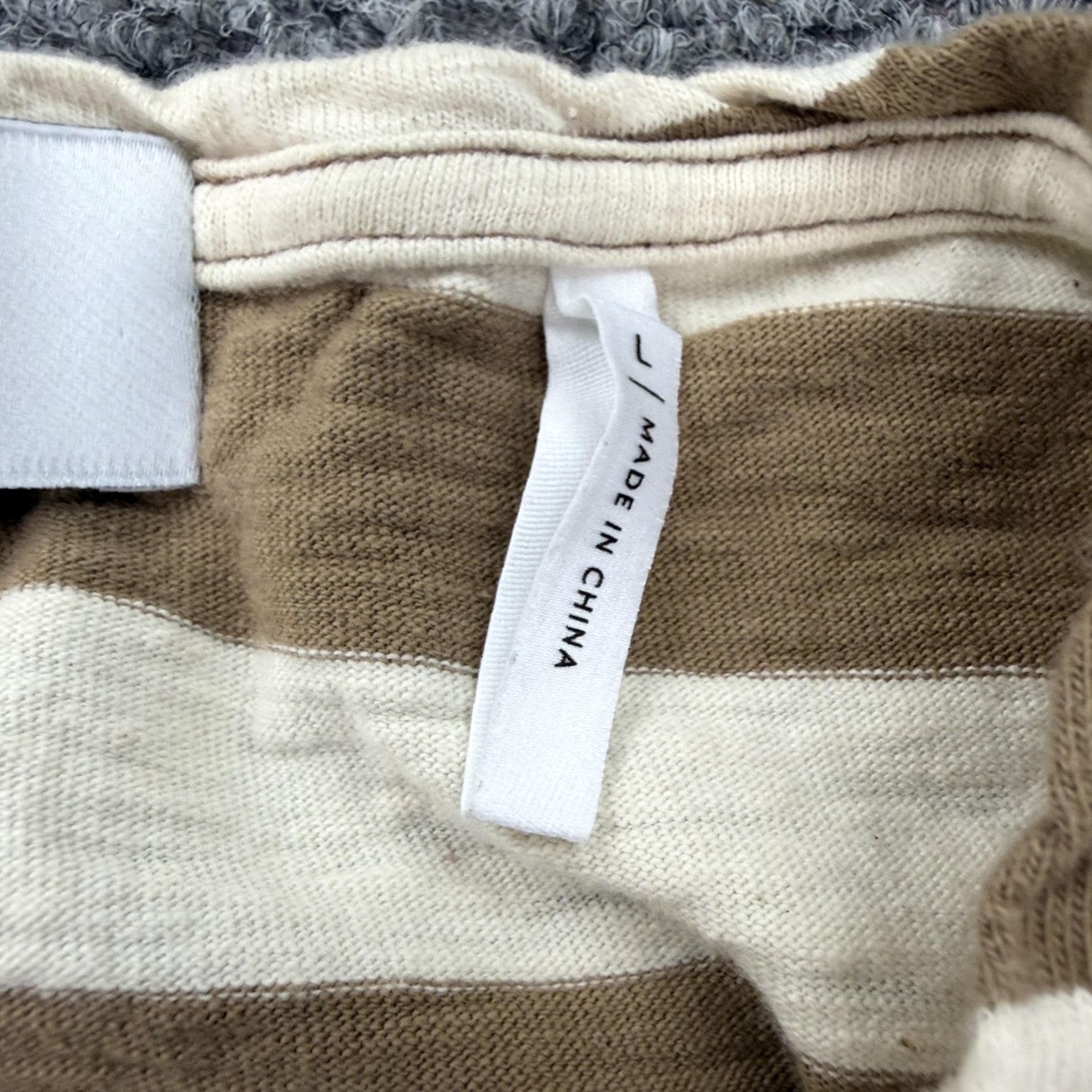 Vintage BLDWN Shirt Mens Large Brown White Khaki Stripe 100% Cotton Casual Crewneck Size US L / EU 52-54 / 3 - 4 Thumbnail