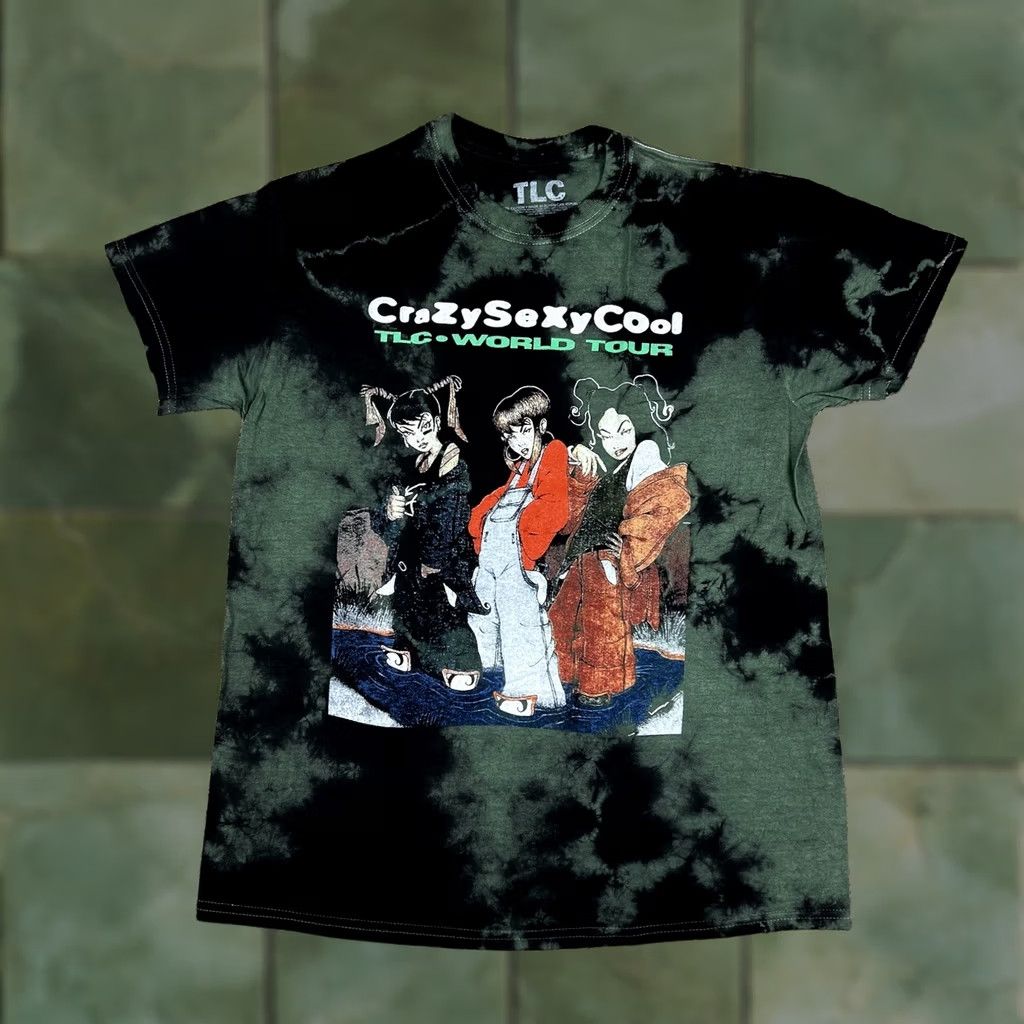 Vintage TLC Crazy Sexy Cool Green Tie Dye Graphic T-Shirt Size US M / EU 48-50 / 2 - 1 Thumbnail
