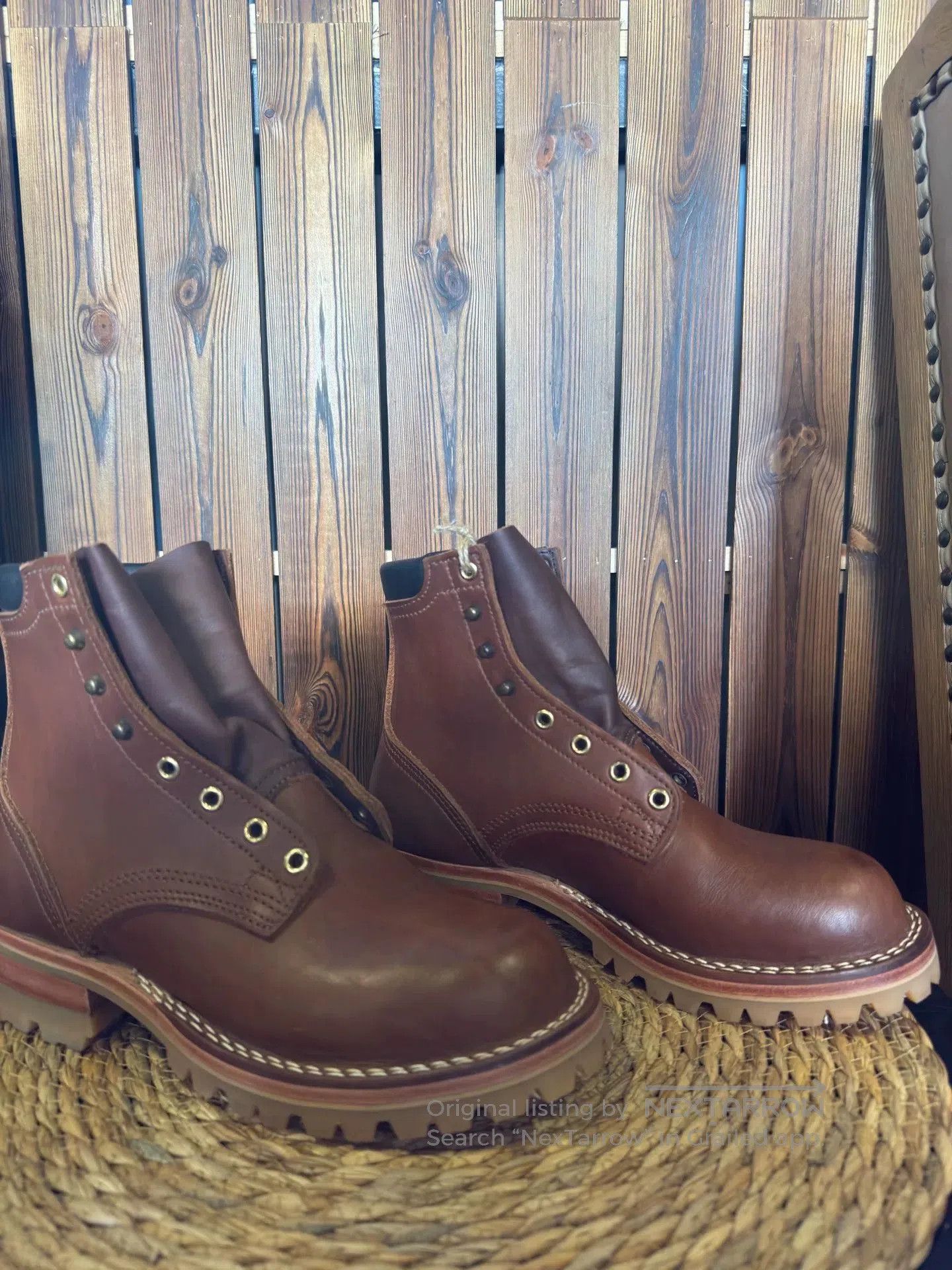 Other Nick's Brown Retro Work Boots. Size US 7 / EU 40 - 3 Thumbnail