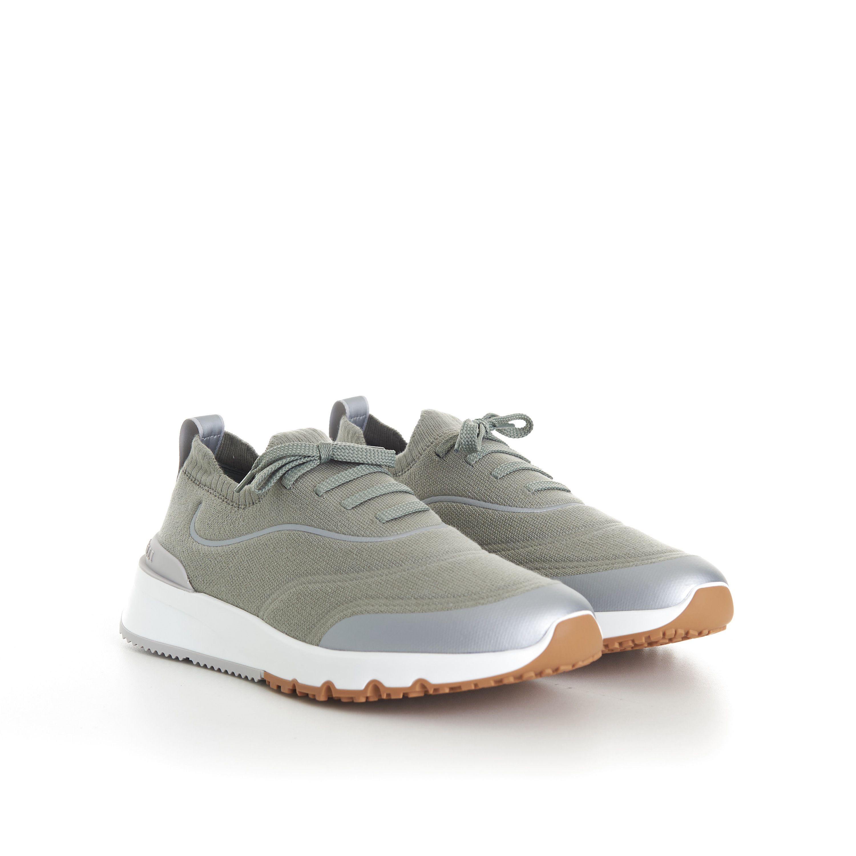 Brunello Cucinelli Techno Cotton Knit Runners With Heat-Bonded Details Size US 6 / EU 39 - 1 Thumbnail