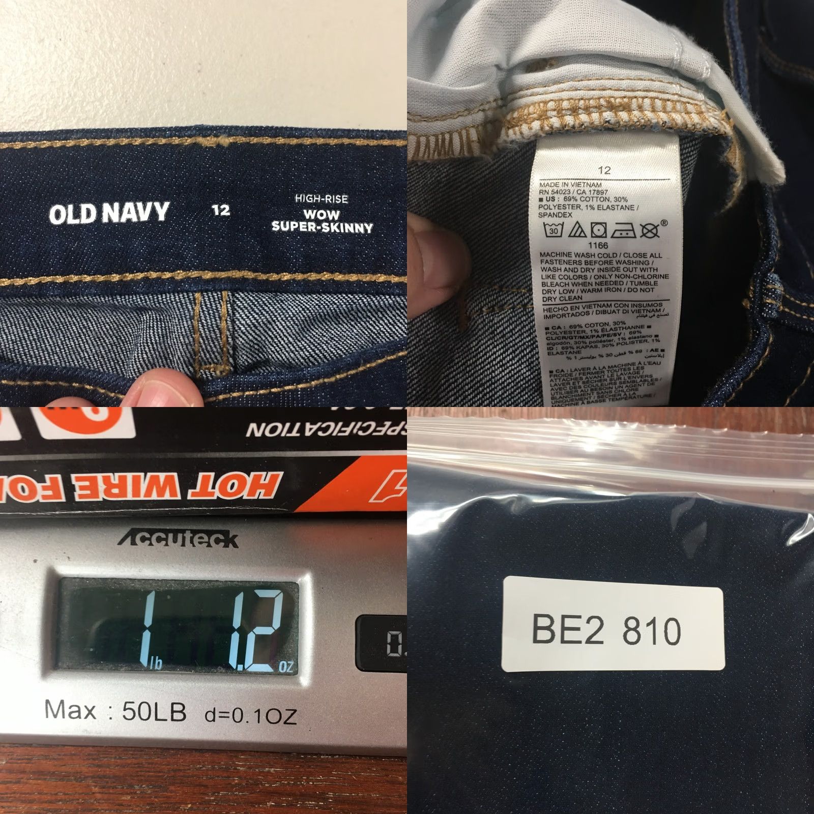 Old Navy Old Navy Skinny Jeans Womens 12 Blue High Rise Dark Wash Zip New Jeans Size 34" / US 12 / IT 48 - 10 Thumbnail