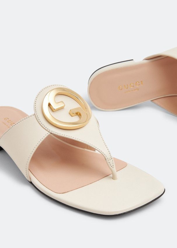 Gucci o1s1wg110425 Women's Gucci Blondie Thong Sandals in White Size US 5 / IT 35 - 2 Thumbnail