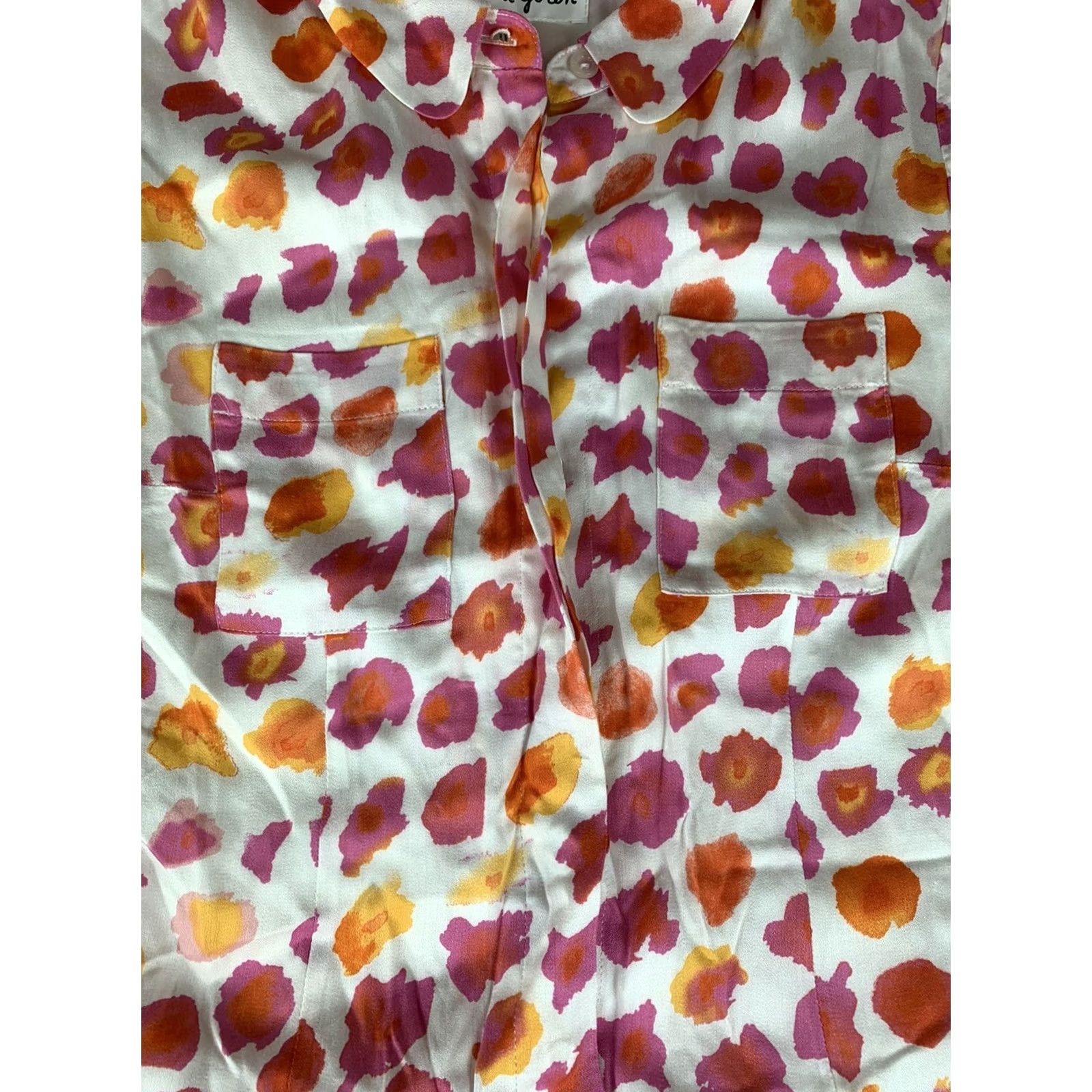 Pinko Leah Reena Goren Dress Shirt Sleeve Short Collared Pink White Floral Artsy Size 2 Women Casual Dress Size XS / US 0-2 / IT 36-38 - 4 Thumbnail