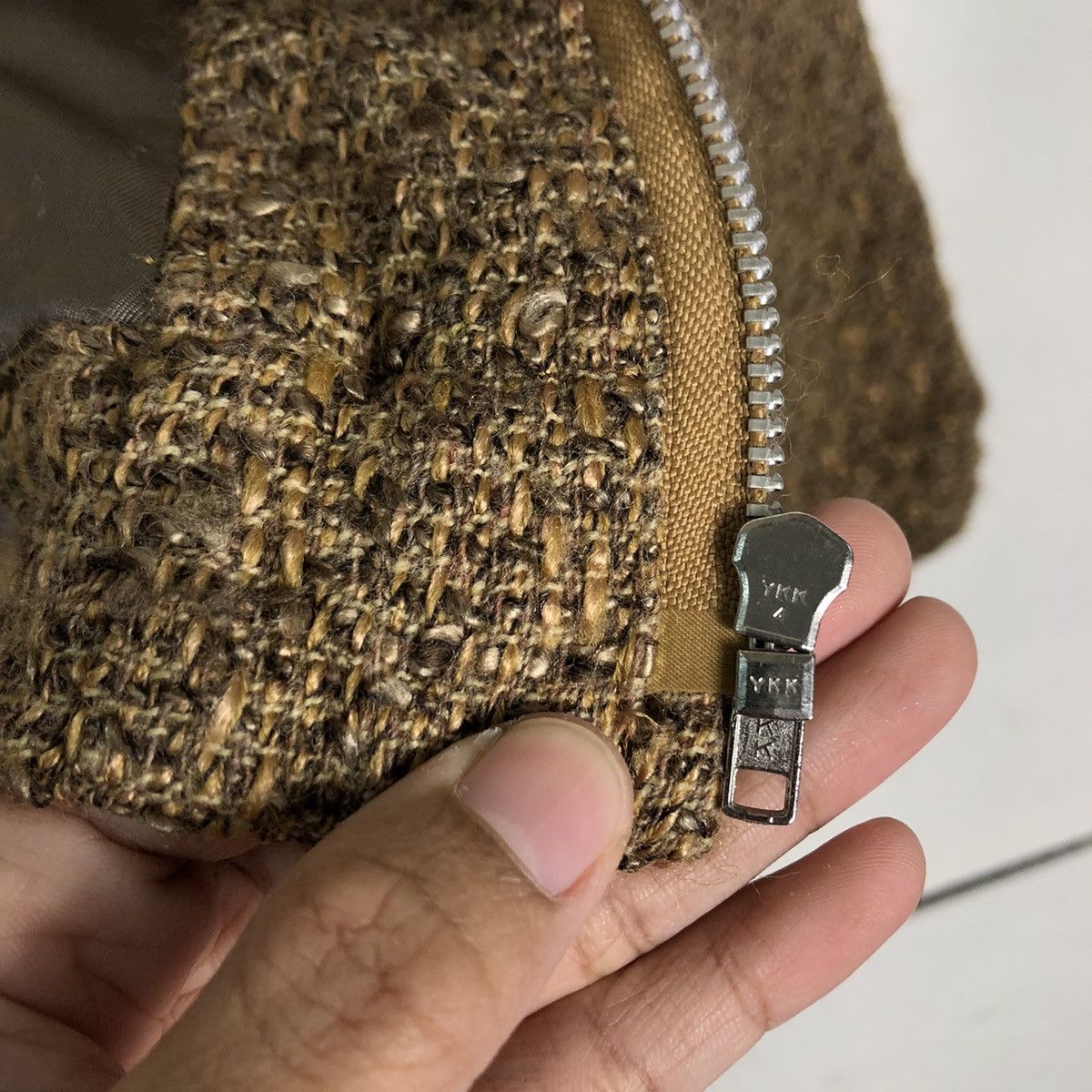 Japanese Brand 🔥Vtg Herringbone Wool Bomber Jacket Faye Issey Miyake Size US S / EU 44-46 / 1 - 15 Thumbnail
