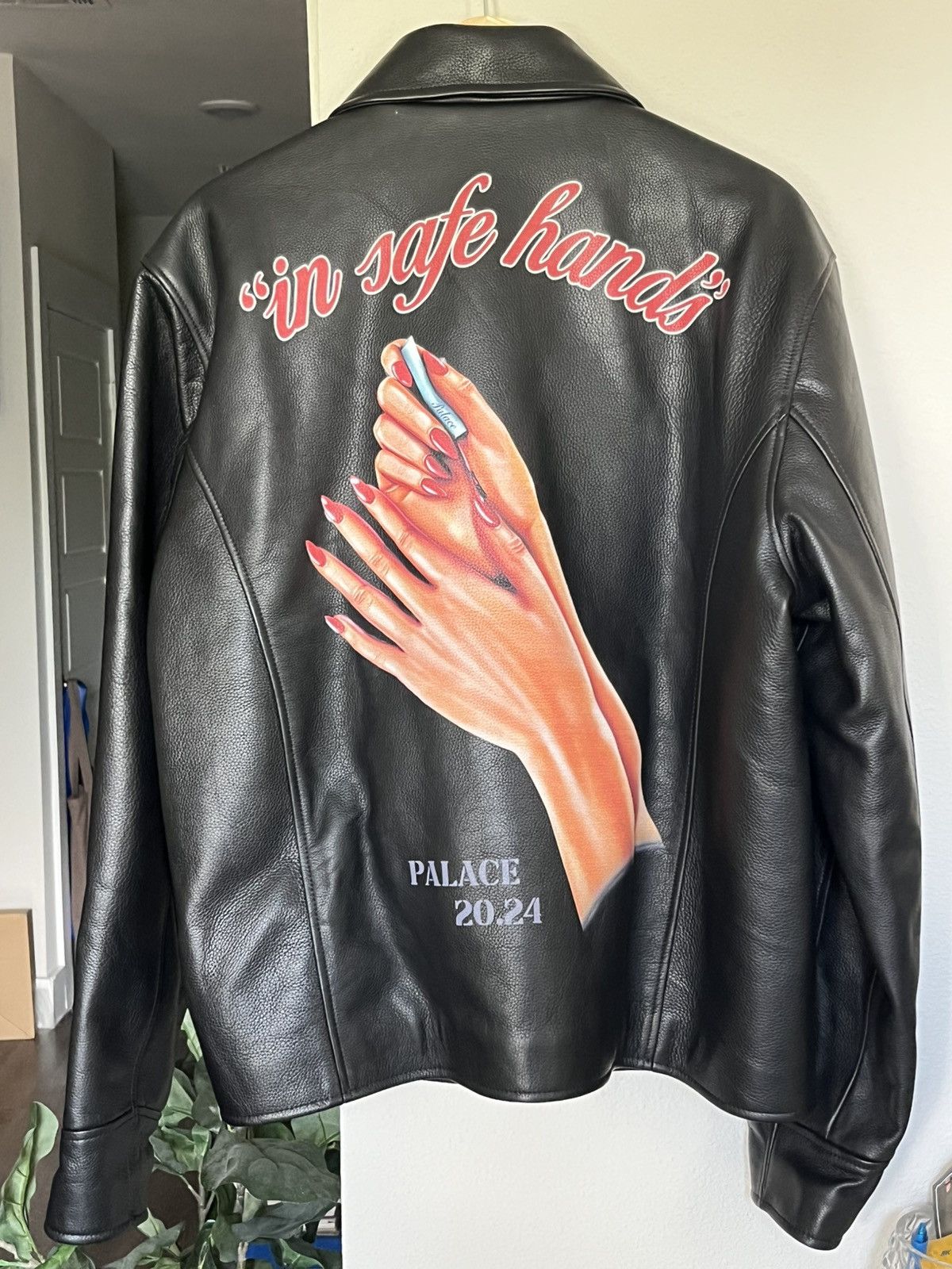 Palace PALACE SAFE HANDS LEATHER JACKET BLACK Size US L / EU 52-54 / 3 - 4 Thumbnail