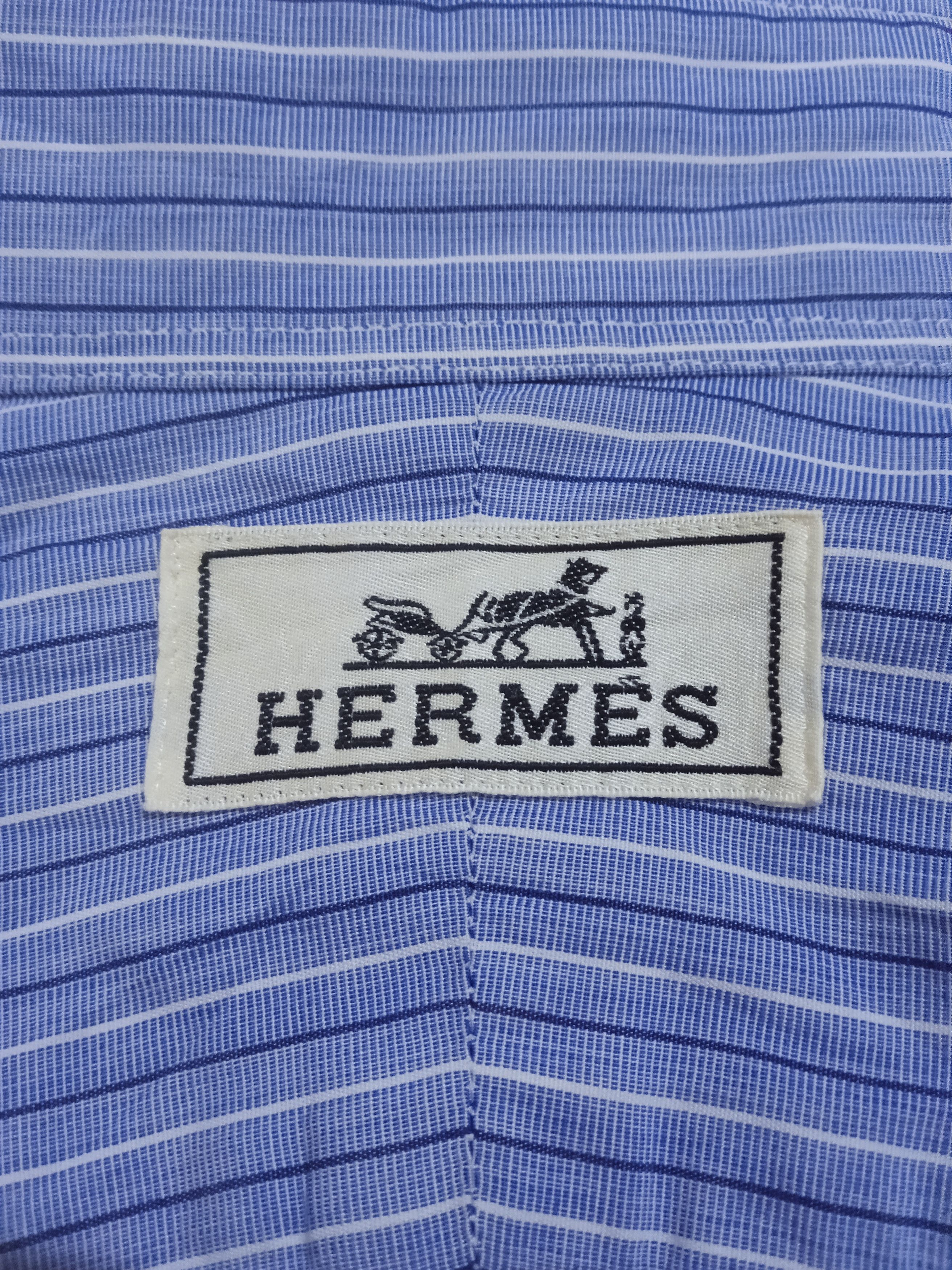 Hermes Hermes Striped Shirt Made in France Size US L / EU 52-54 / 3 - 6 Thumbnail